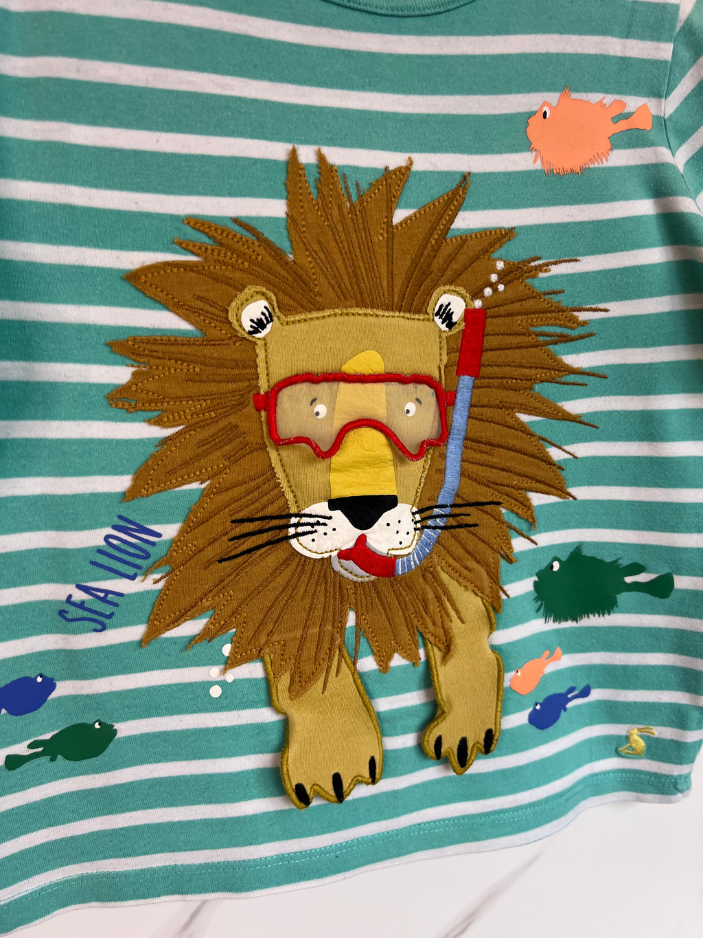 Joules Blue Snorkling Lion T-Shirt Age 5 Years