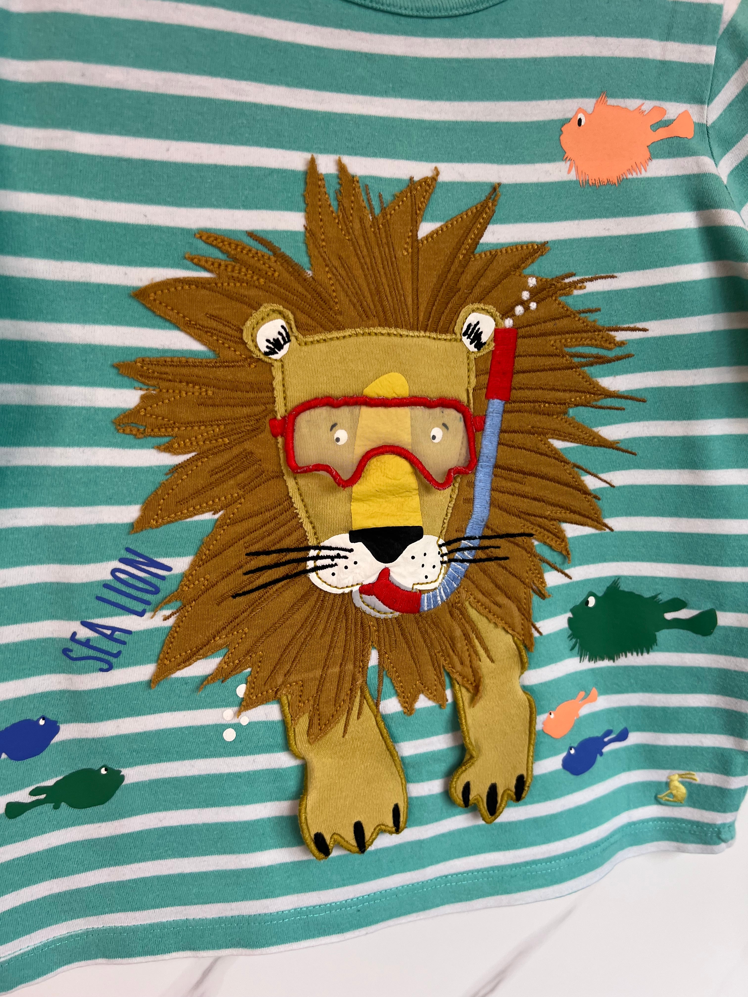 Joules Blue Snorkling Lion T-Shirt Age 5 Years