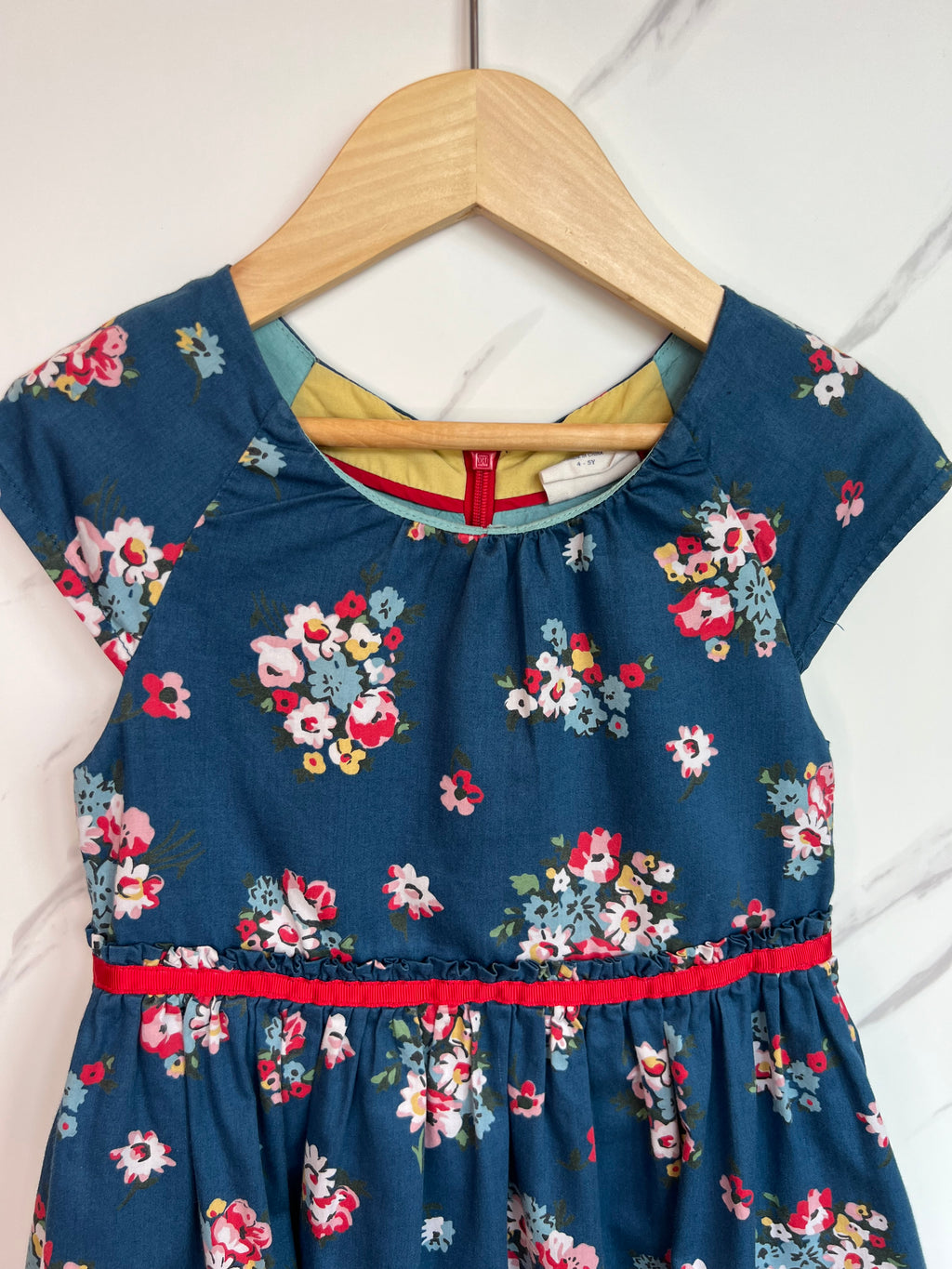 Boden Blue Floral Occasion Dress Age 4-5 Years