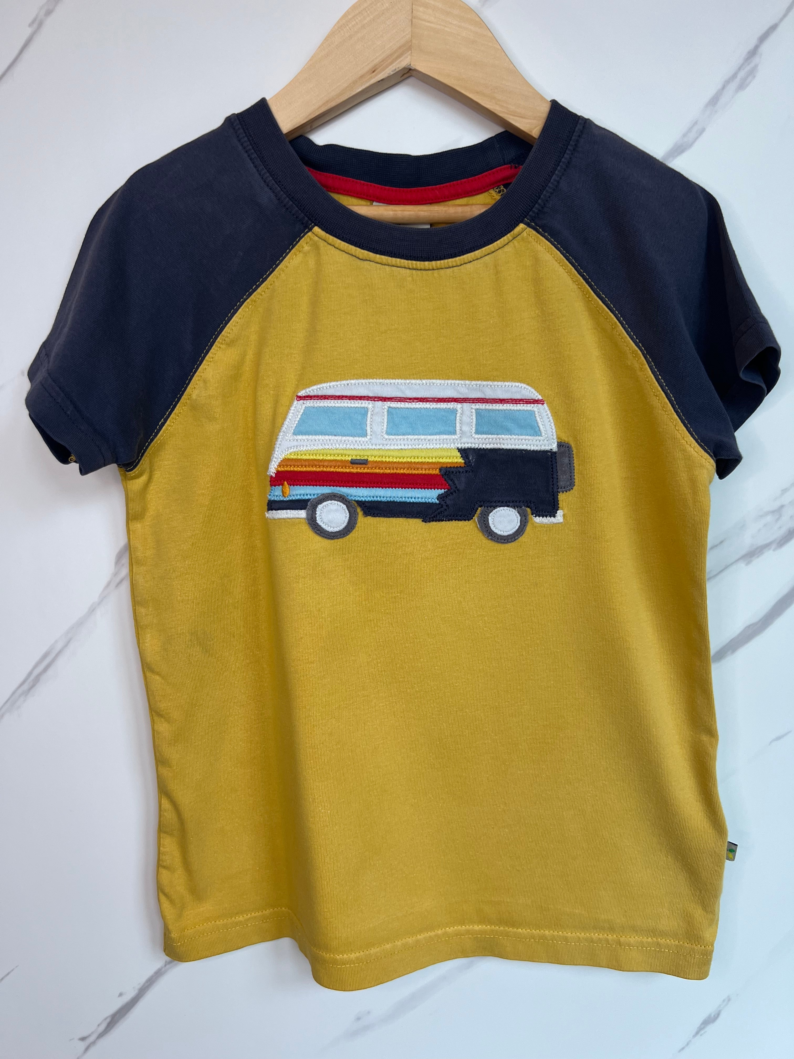 Frugi Yellow Camper Van T-Shirt Age 6-7 Years