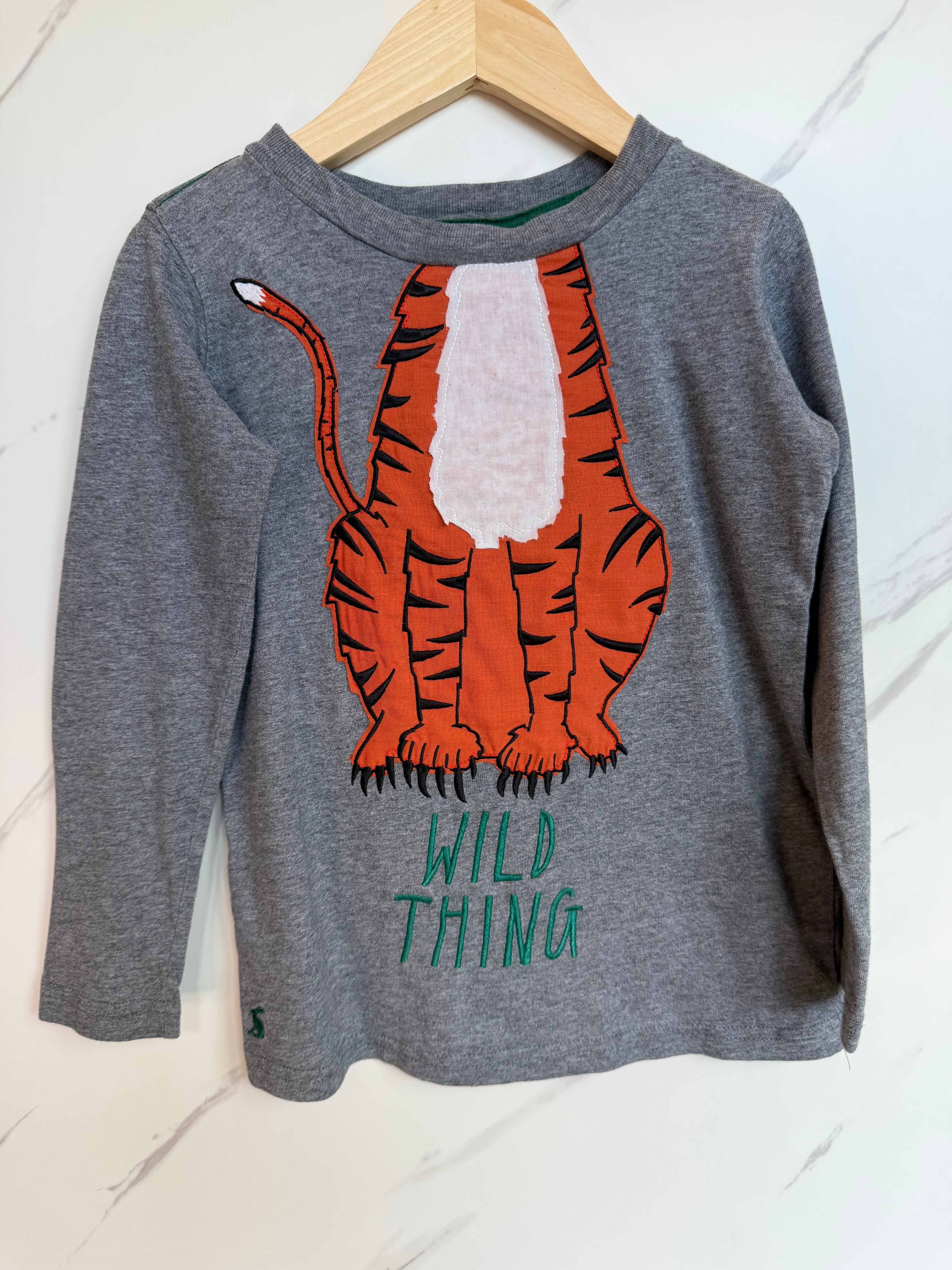 Joules Grey Wild Thing Tiger Top Age 5-6 Years