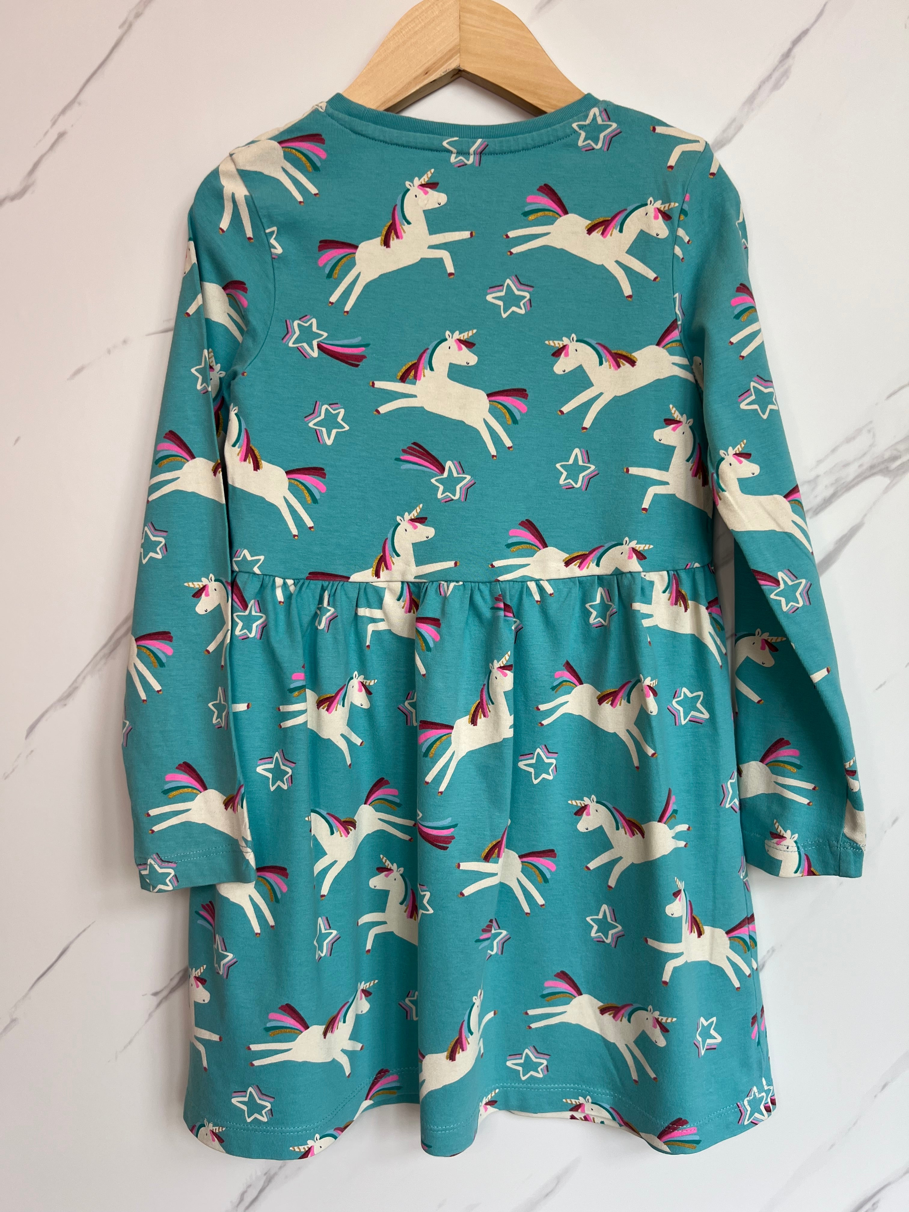 M&S Unicorn Jersey Dress Age 6-7 Years