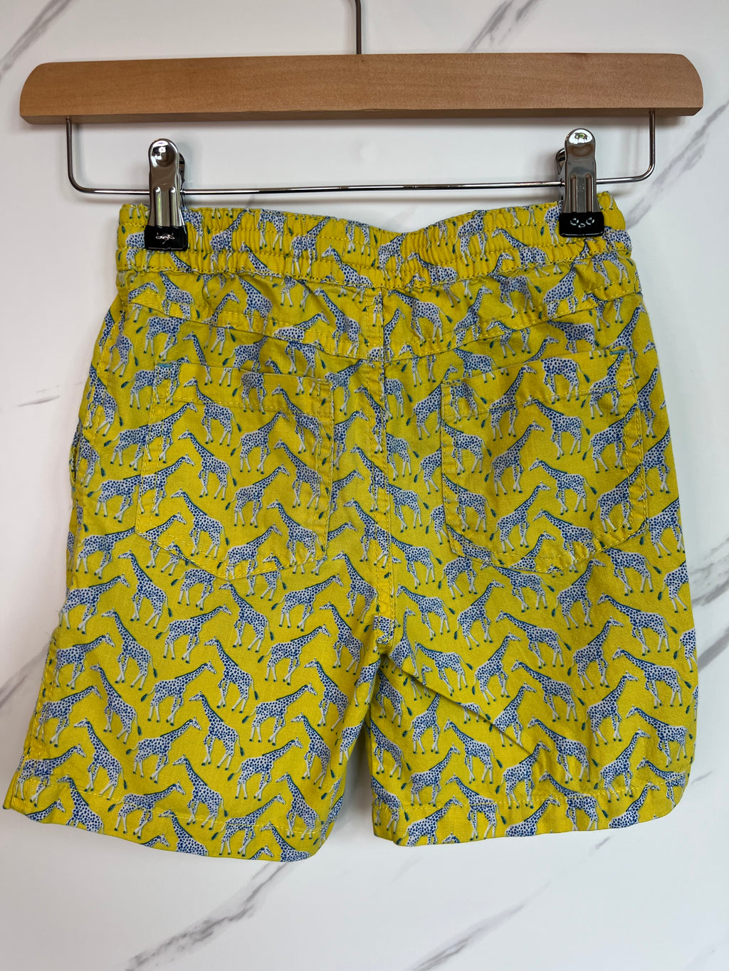 Boden Yellow Giraffe Design Shorts Age 6 Years