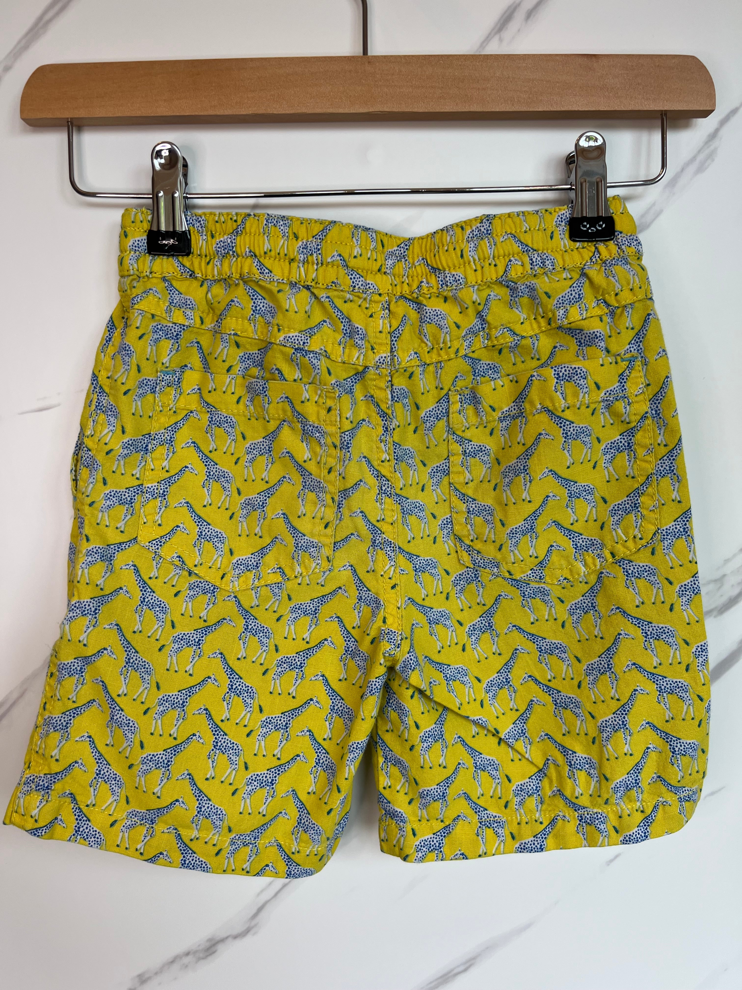 Boden Yellow Giraffe Design Shorts Age 6 Years