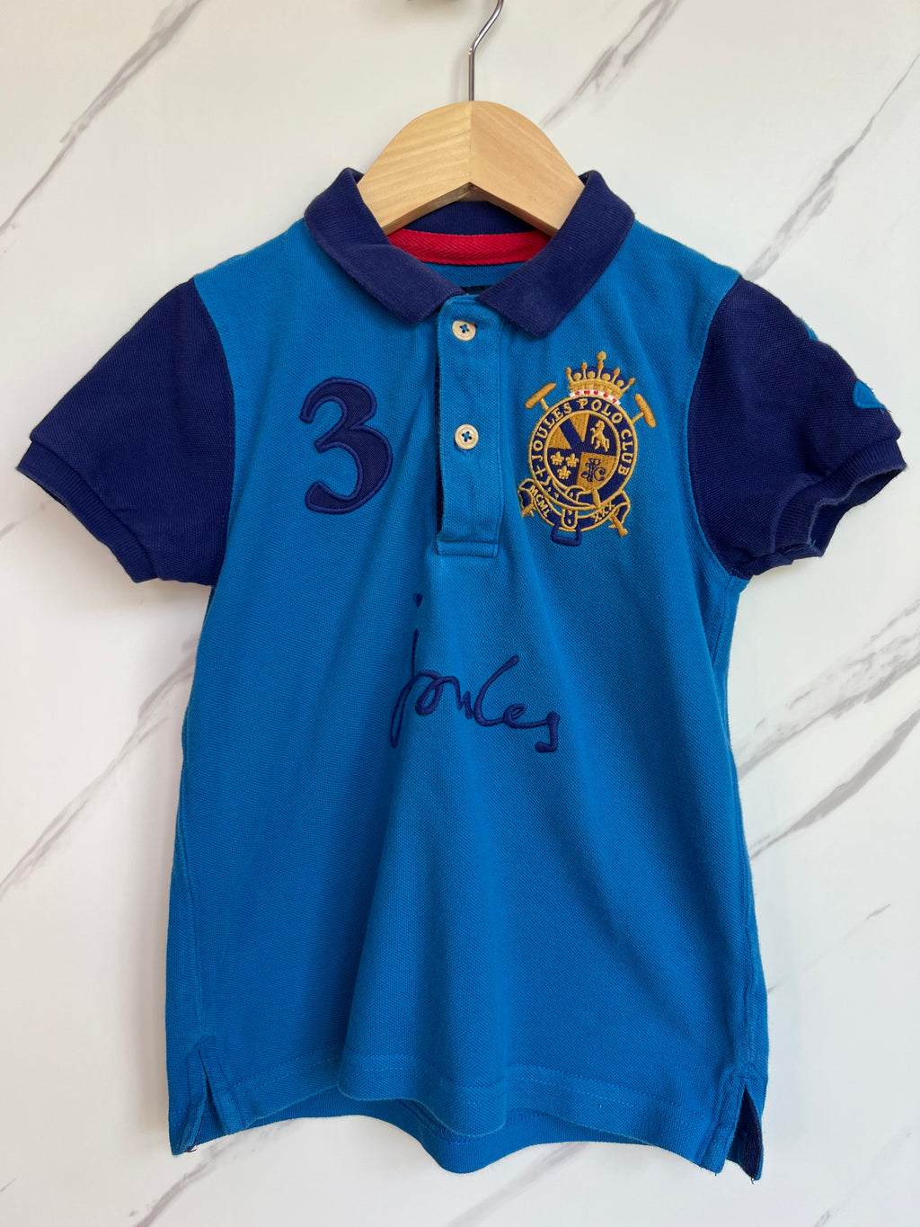 Joules Turquoise & Navy Polo Shirt Age 5 Years