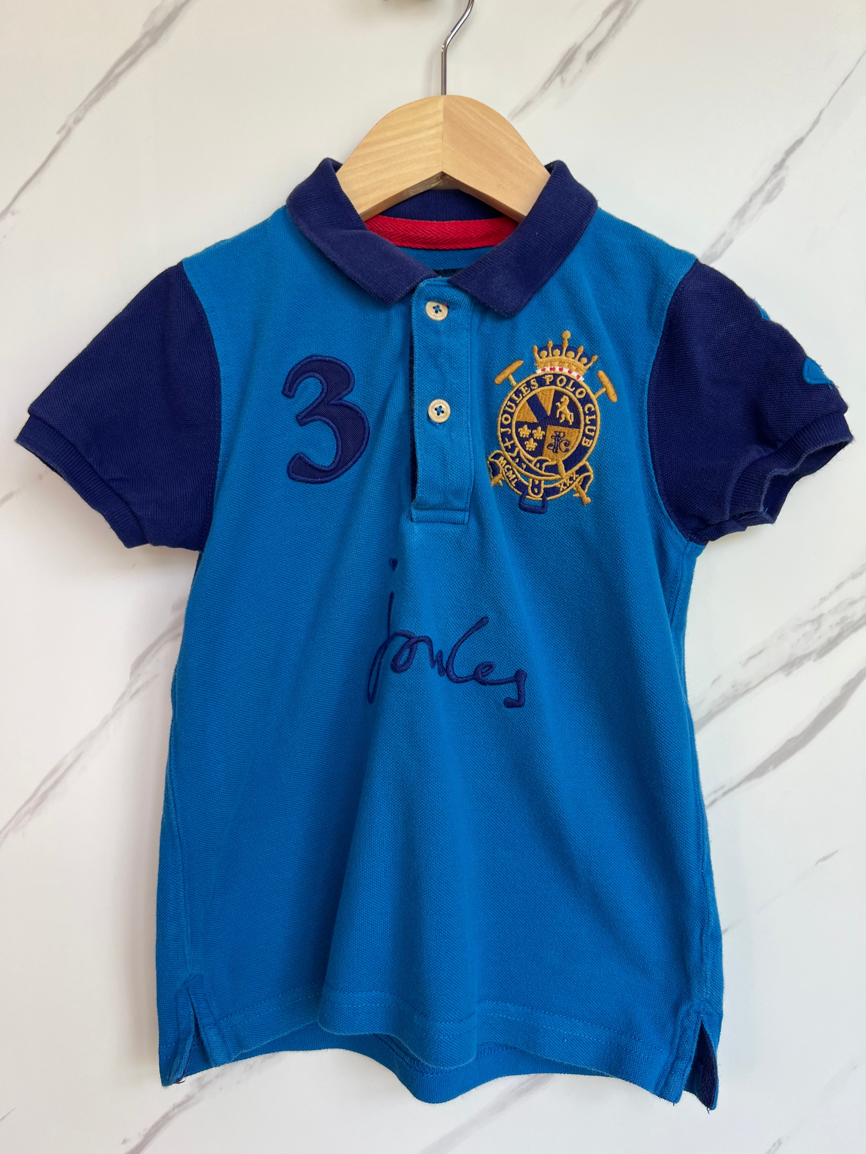 Joules Turquoise & Navy Polo Shirt Age 5 Years