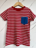 Frugi Red & White Striped T-Shirt Age 5-6 Years