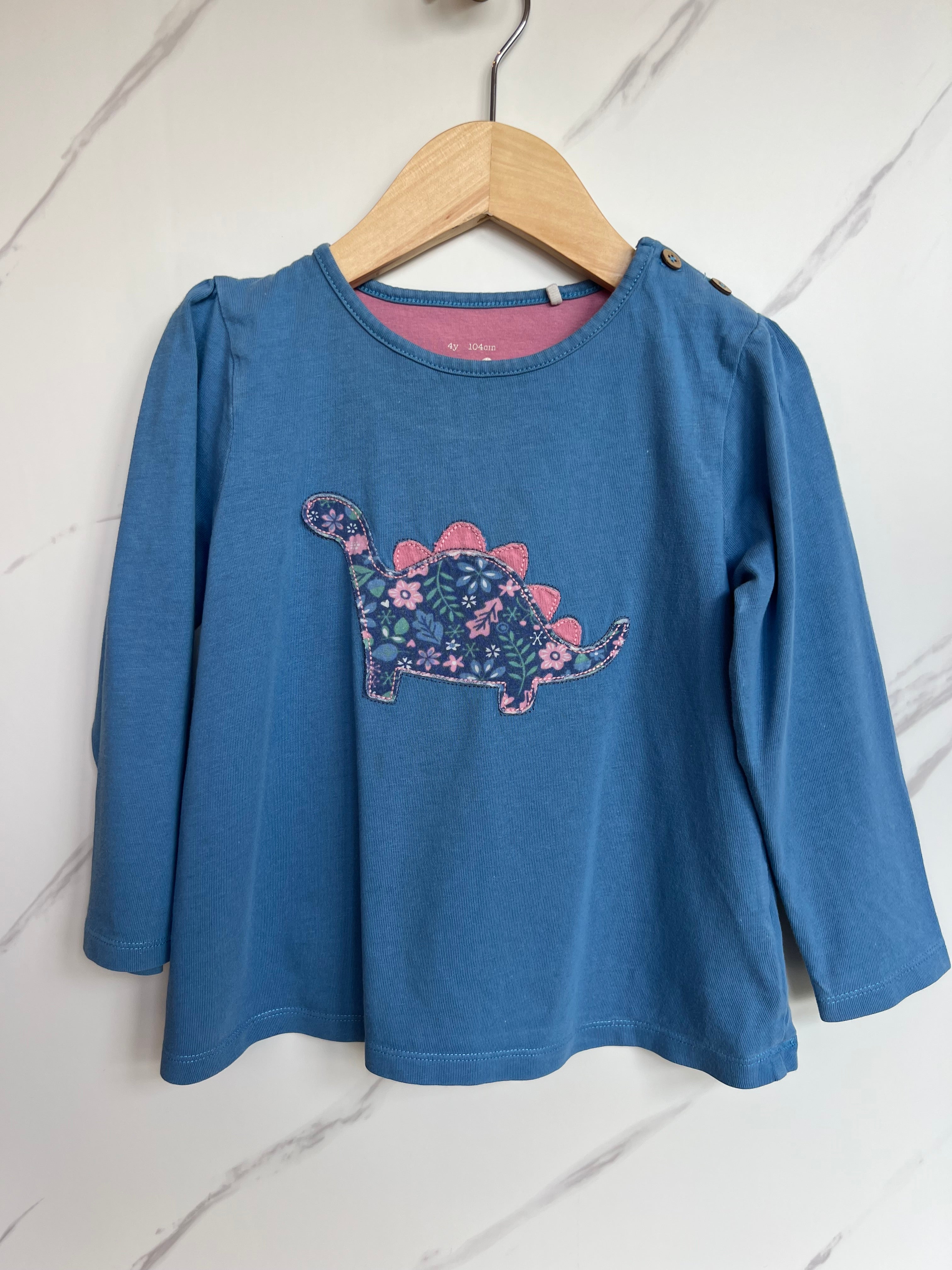 Kite Blue & Pink Dino Long-Sleeved Top Age 4 Years