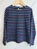 Fatface Blue Rainbow Striped Long-Sleeved Top Age 7-8 Years