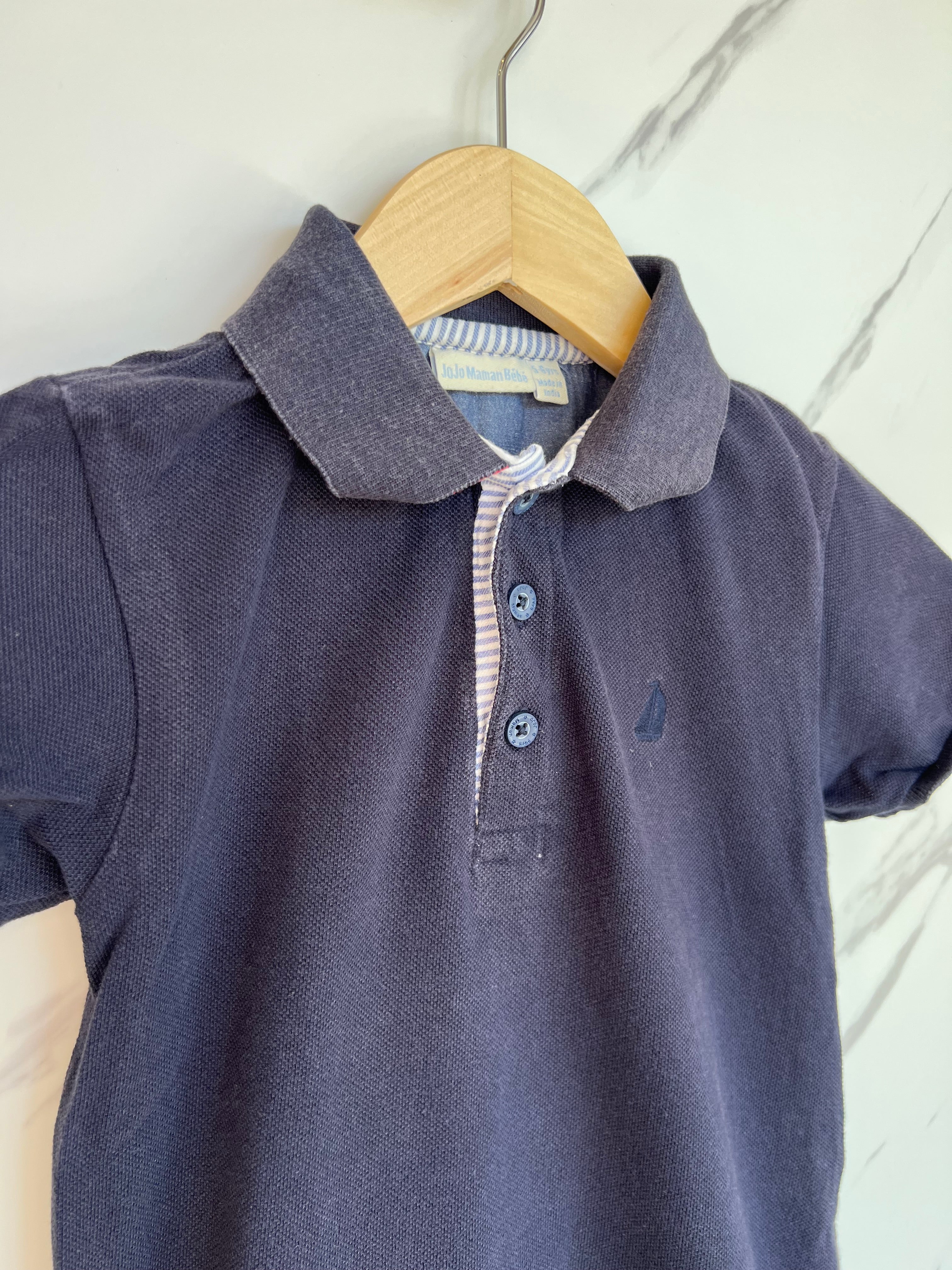 JoJo Maman Bebe Navy Polo Shirt Age 5-6 Years