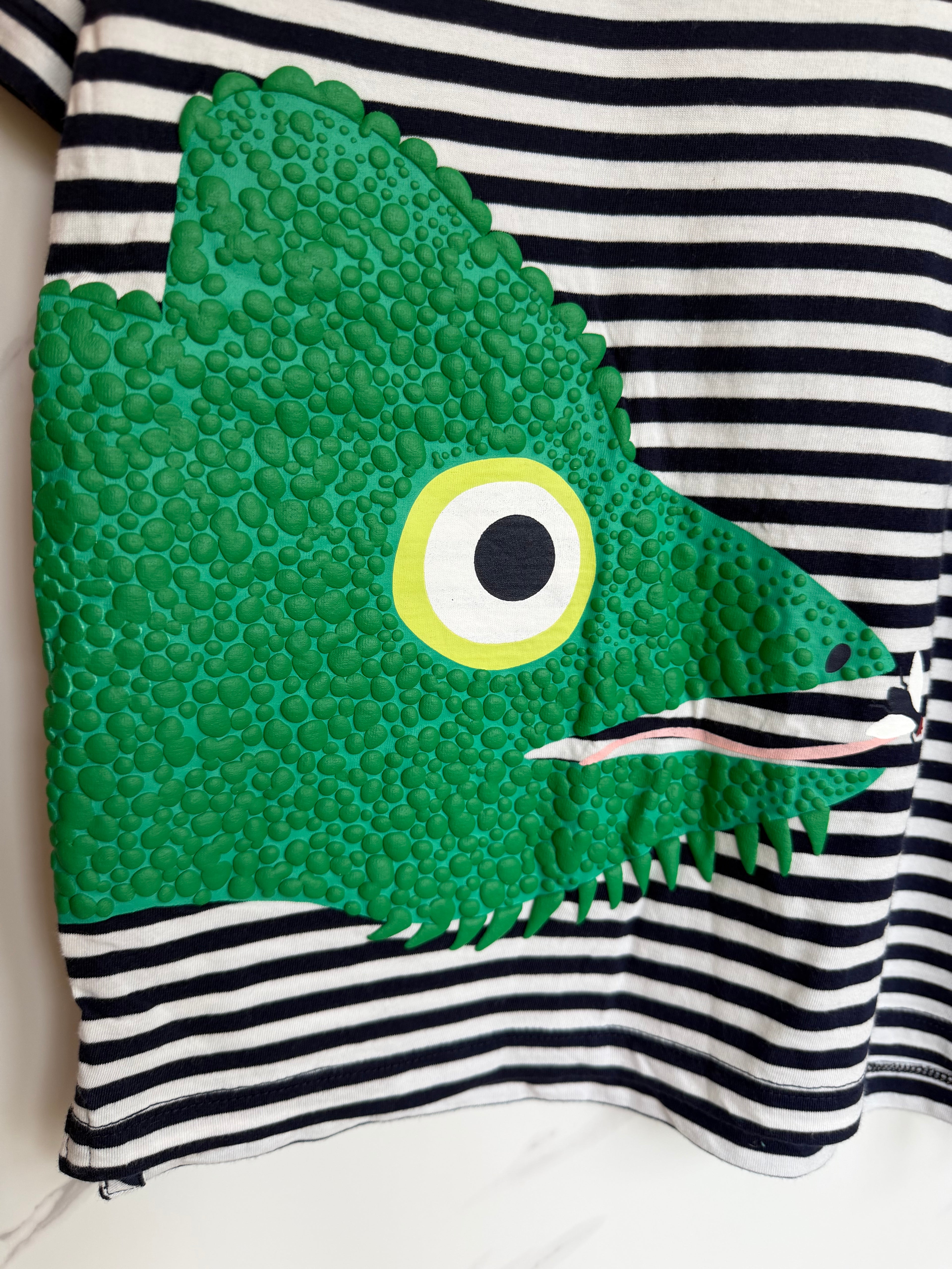 Joules Navy Striped Lizard T-Shirt Age 8 Years