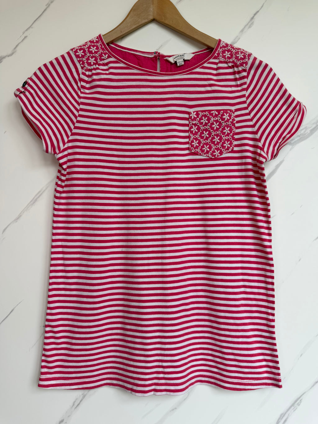 FatFace Pink & White T-Shirt Age 12-13 Years