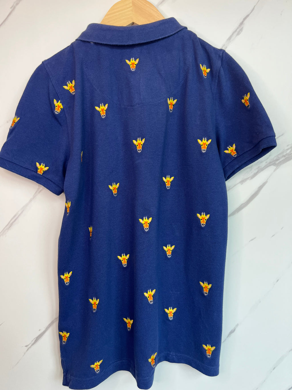 Boden Blue Mini Giraffe Polo Shirt Age 9-10 Years