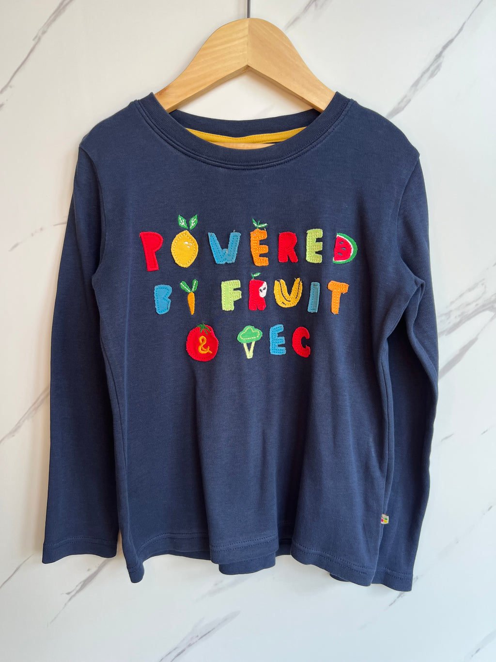 Frugi "Powered By Fruit & Veg) Long-Sleeved T-shirt Age 6-7 Years