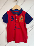 Joules Red & Navy Polo Shirt Age 5 Years