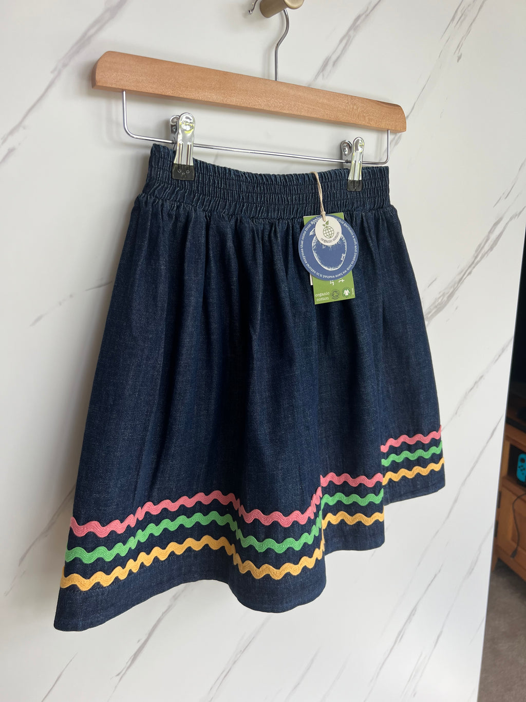 Kite Chambray Denim Skirt with Rik Rak Edging Age 10-11 Years