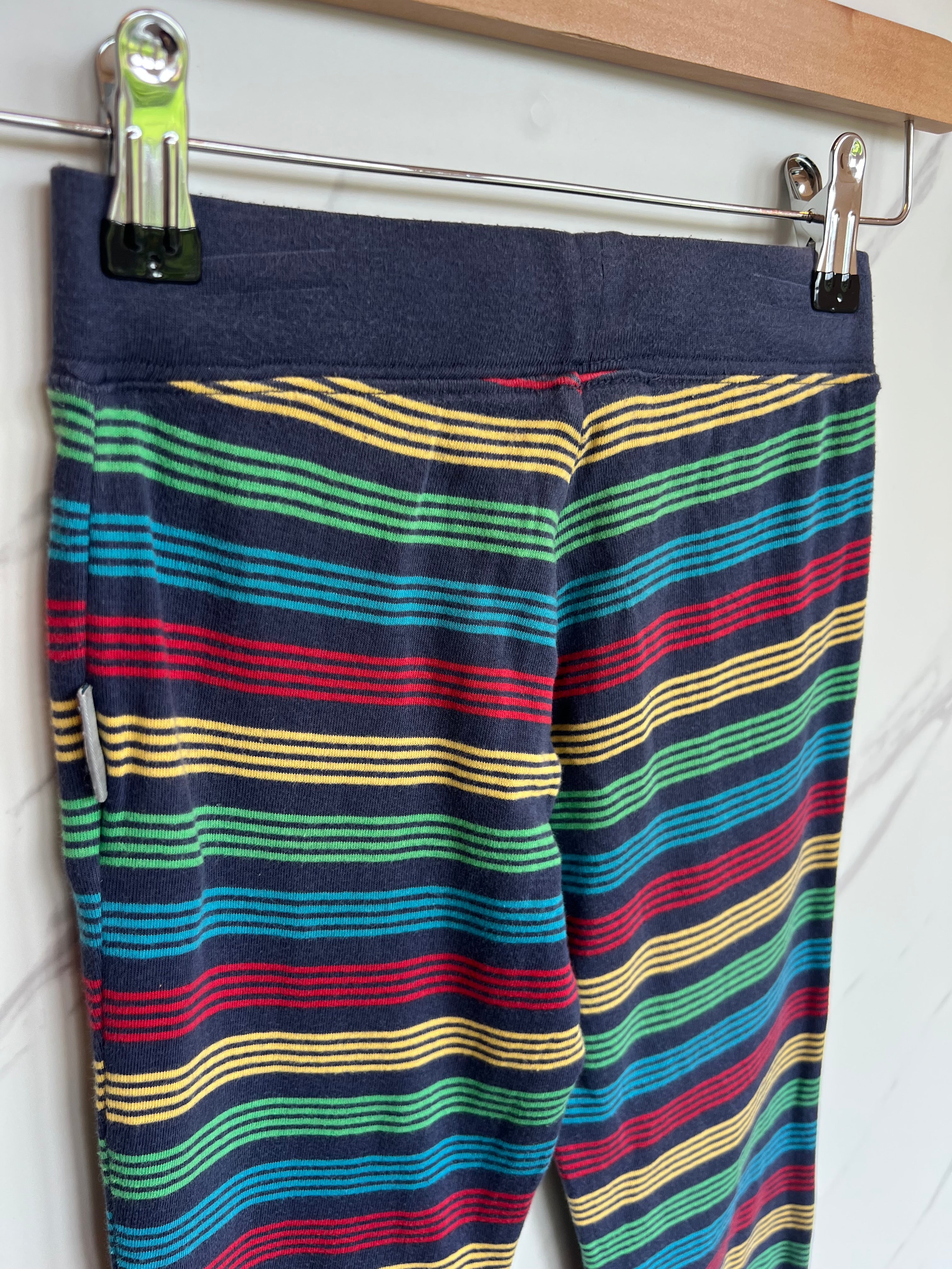 Frugi Rainbow Striped Cuffed Leggings Age 5-6 Years