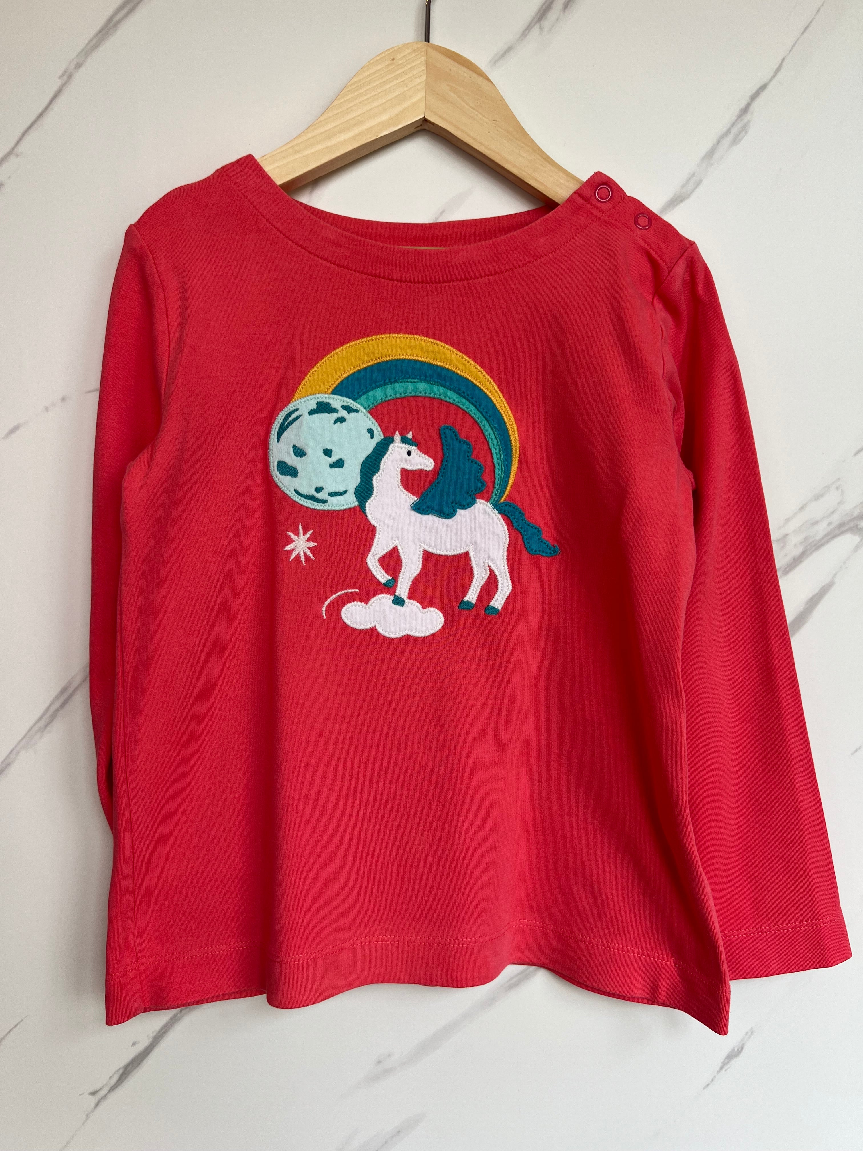 Frugi Coral Pegasus Long-Sleeved Top Age 7-8 Years