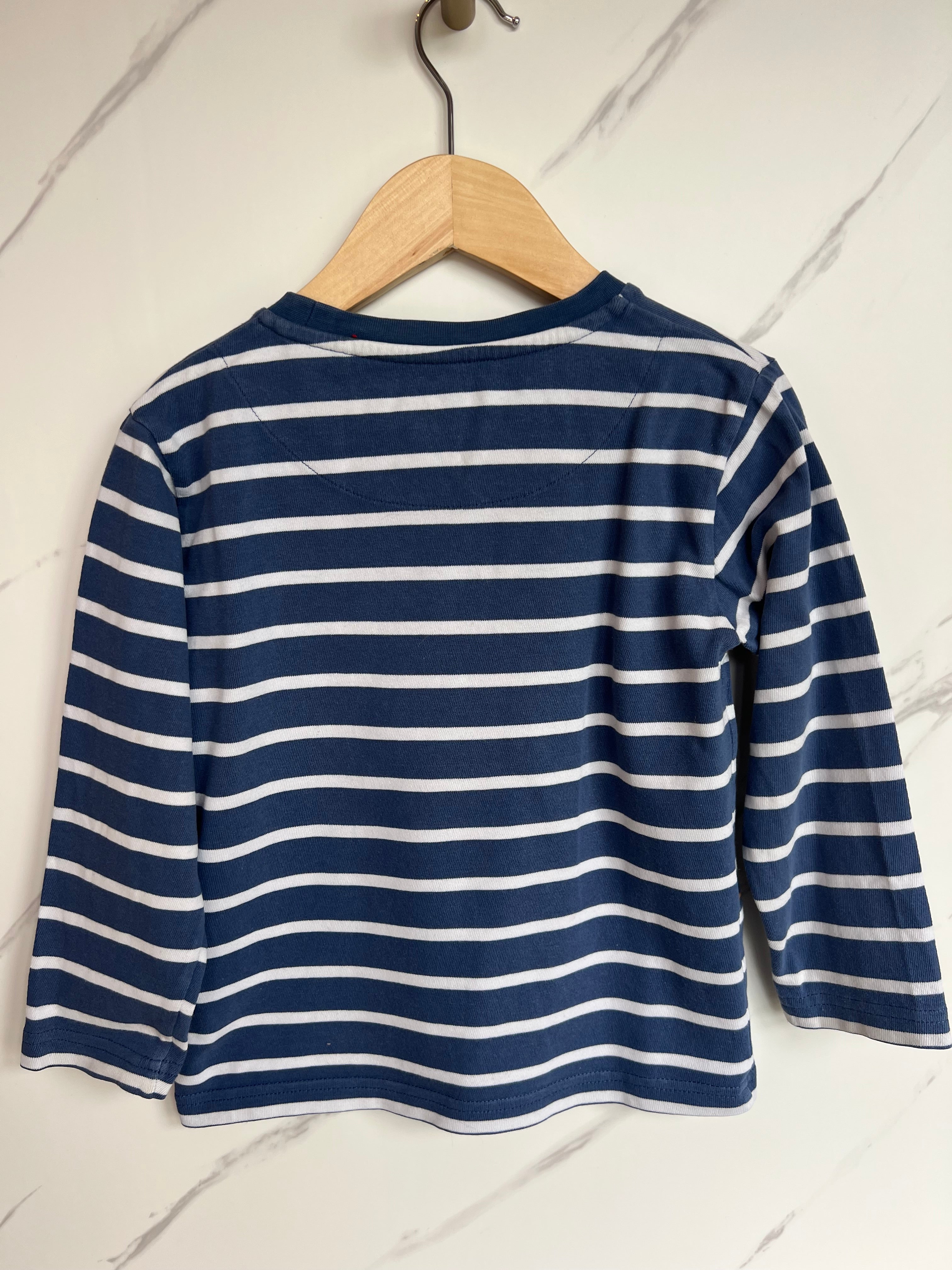 Kite Navy Striped Dino Long-Sleeved Top Age 5 Years