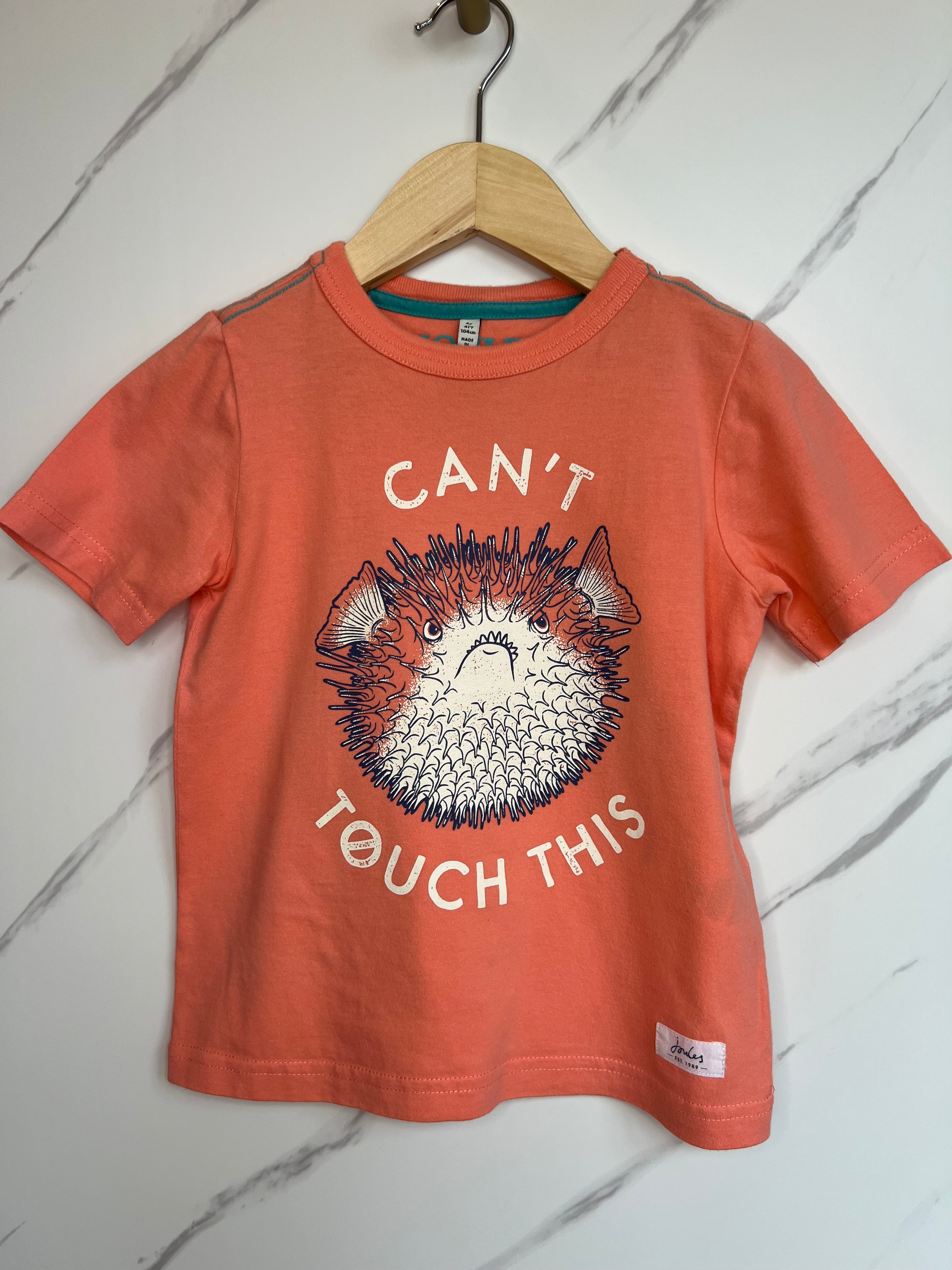 Joules "Can't Touch This" Orange T-Shirt Age 3-4 Years