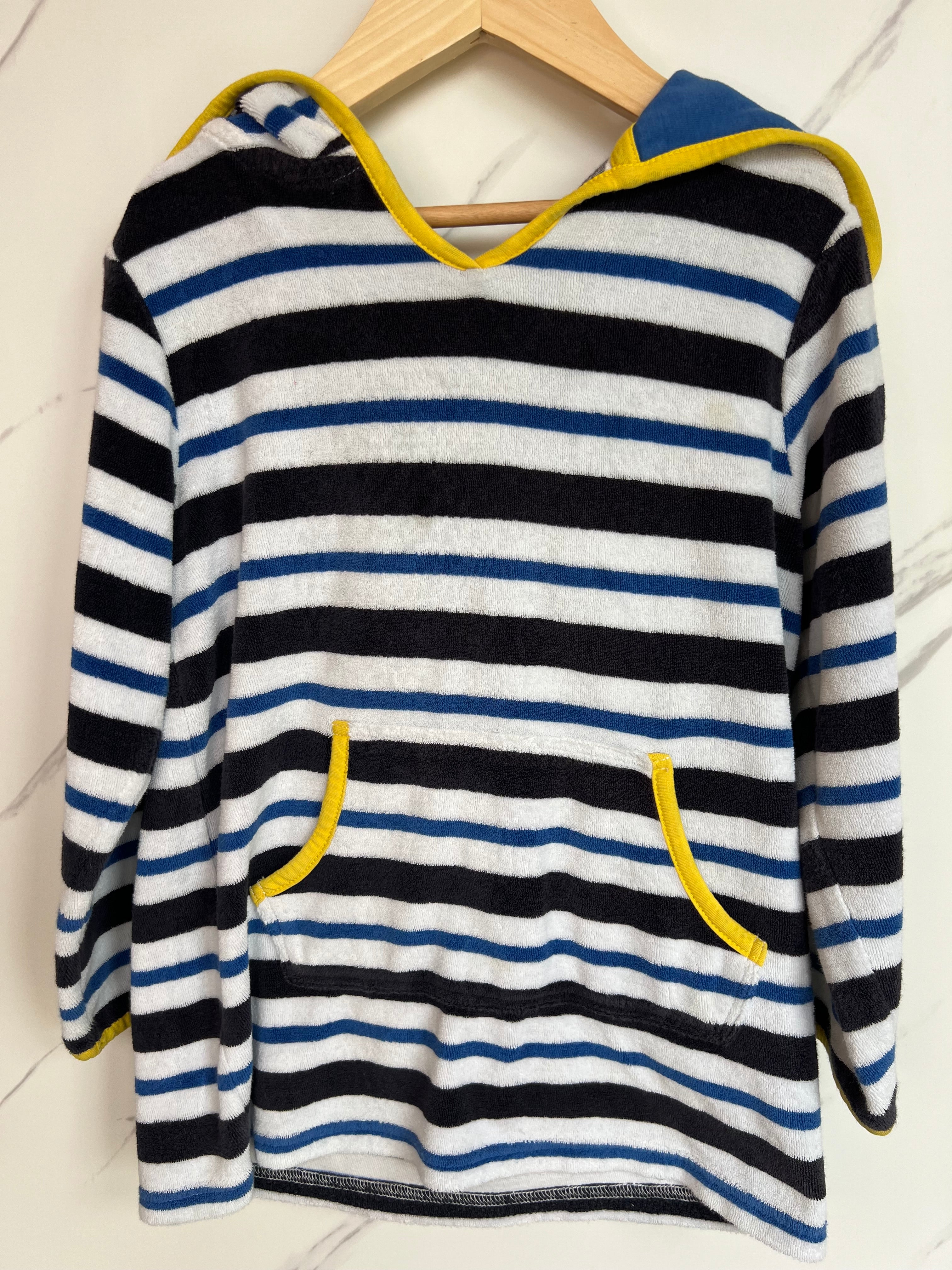 FatFace Striped Hooded Towelling Swim Robe Age 5-6 Years