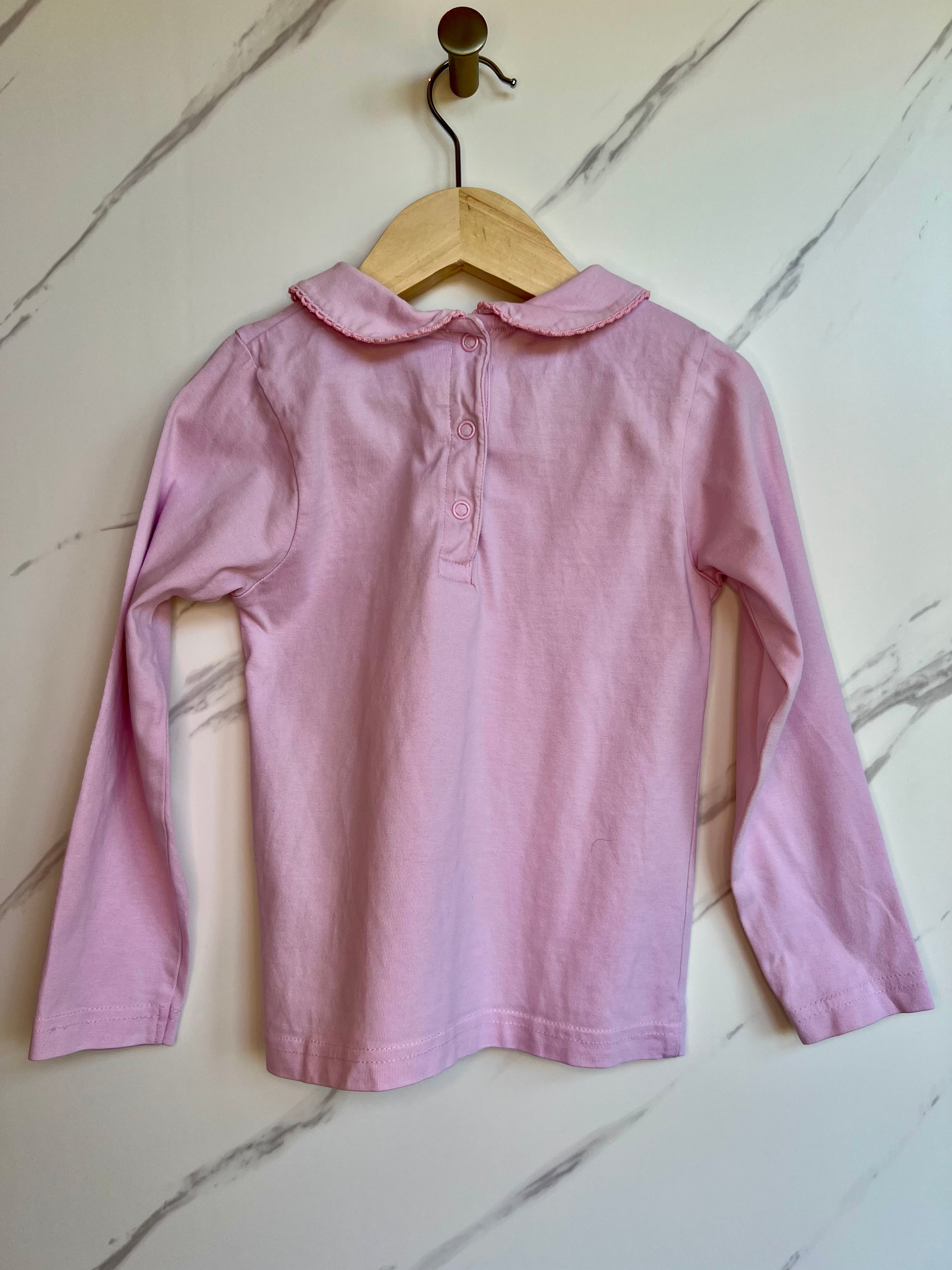 JoJo Maman Bebe Pale Pink Long-sleeved collared top Age 4-5 Years