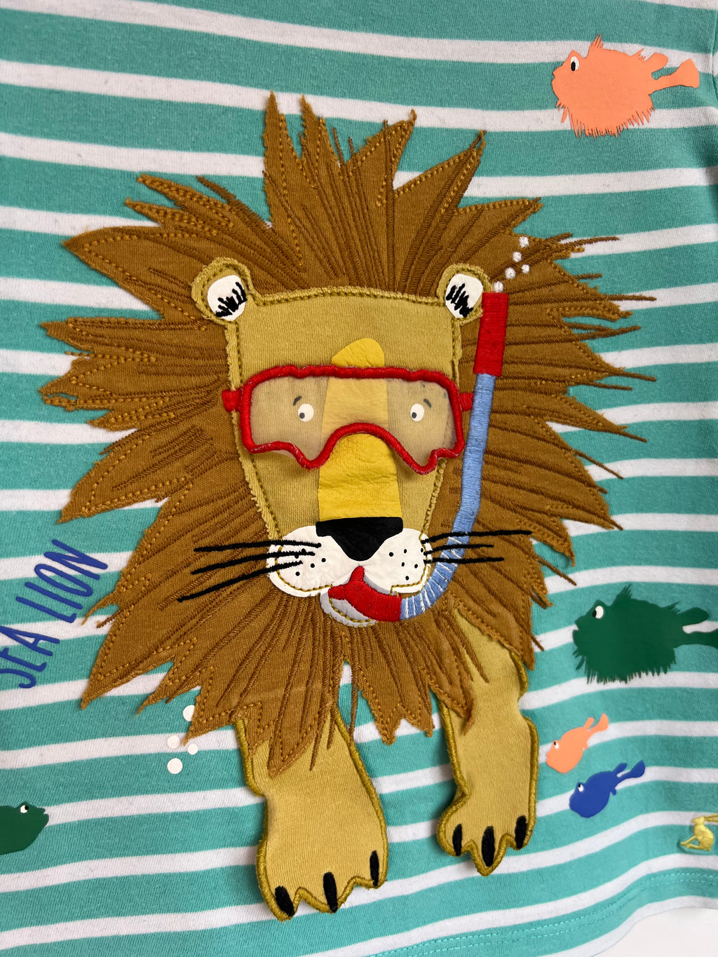 Joules Blue Snorkling Lion T-Shirt Age 5 Years