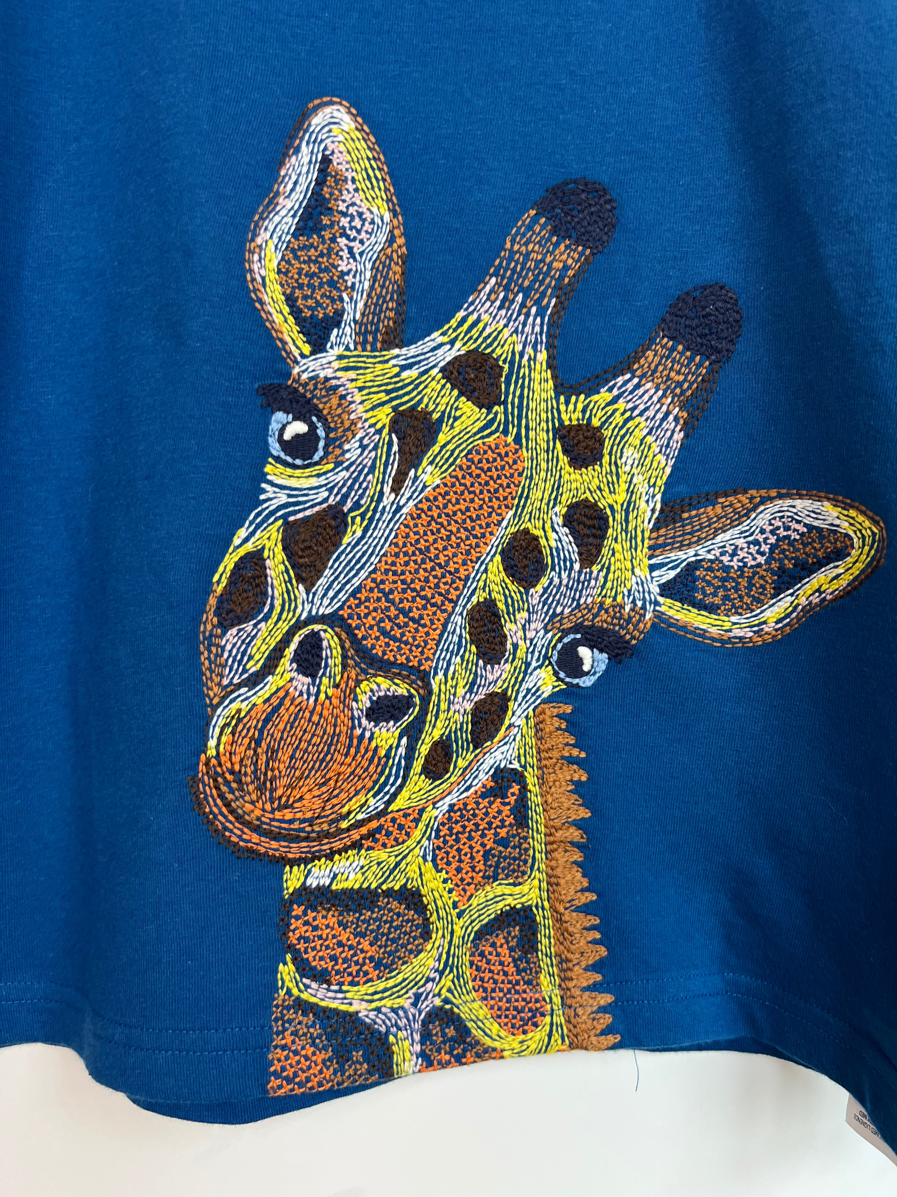 Boden Blue Giraffe T-Shirt Age 9-10 Years