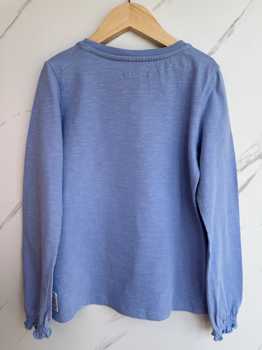Fatface Blue Long-Sleeved Top with Sequin Sunflower Age 9-10 Years