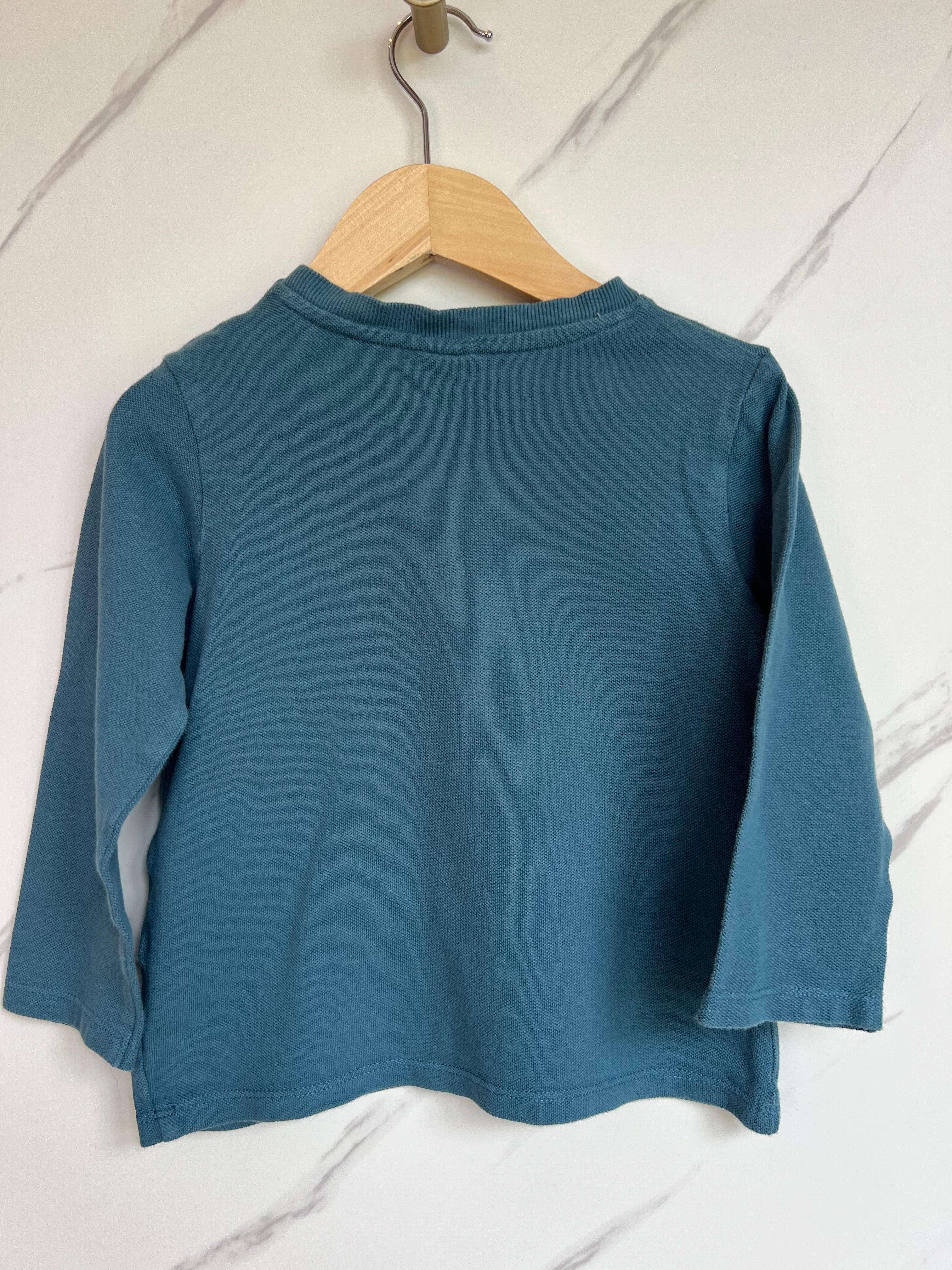 John Lewis Teal Dino Pocket Long Sleeved Top Age 3-4 Years