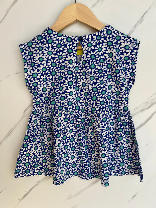 Boden Blue Daisy Top Age 3-4 Years