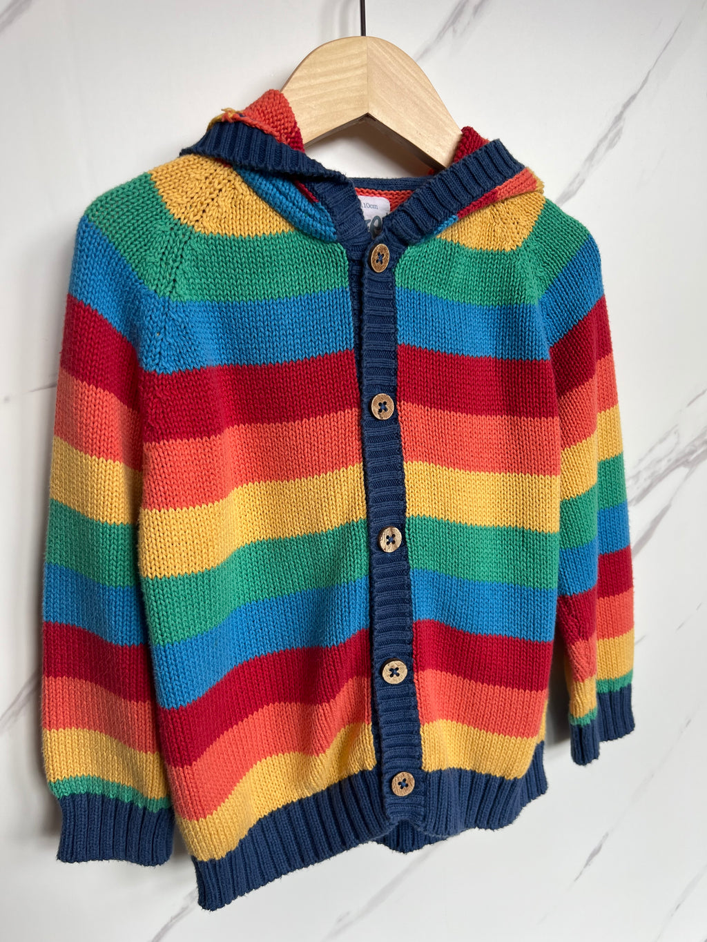 Kite Rainbow Striped Hoodie Cardigan Age 5 Years