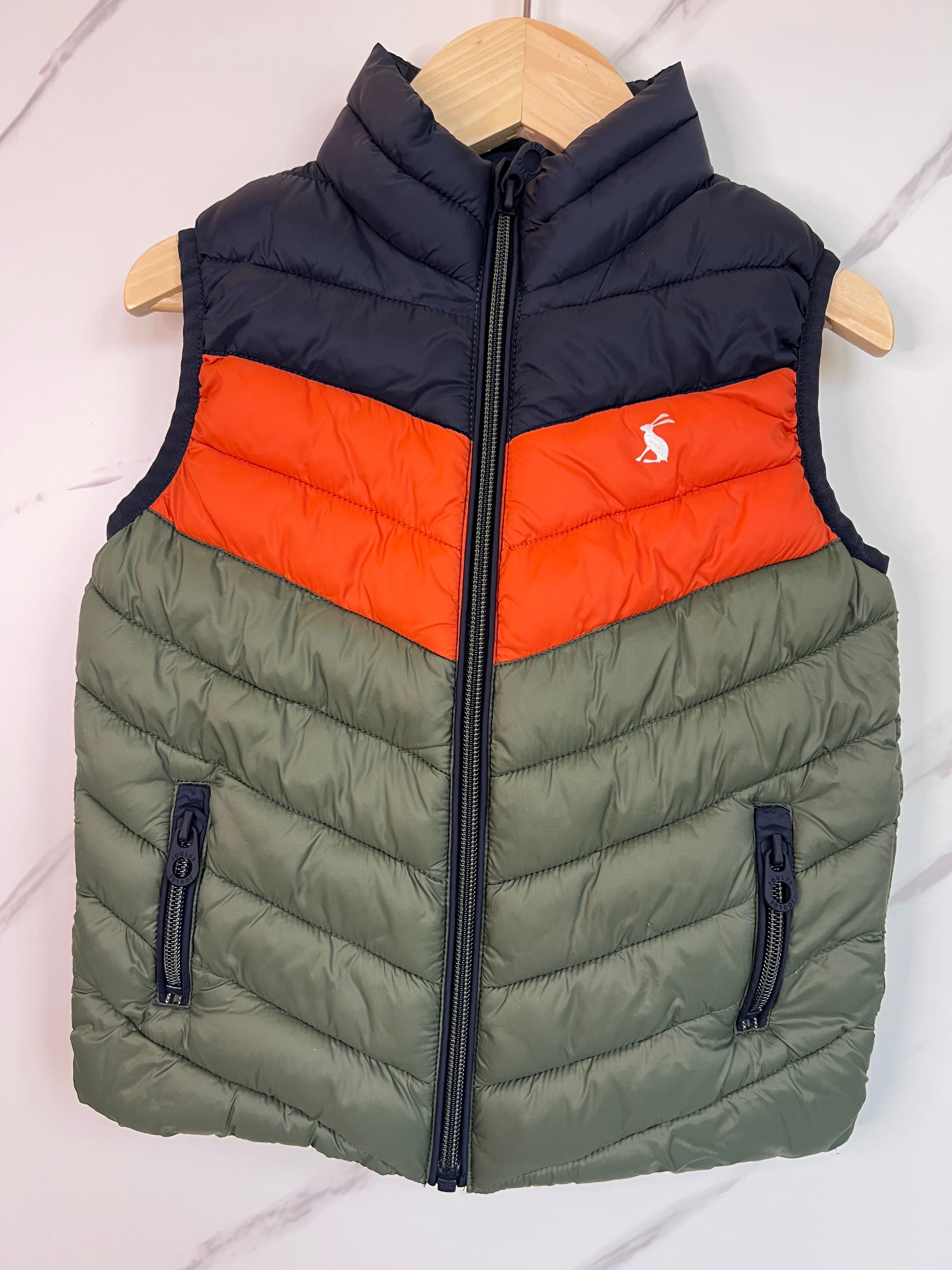 Joules Khaki, Orange and Navy Gilet Age 3 Years