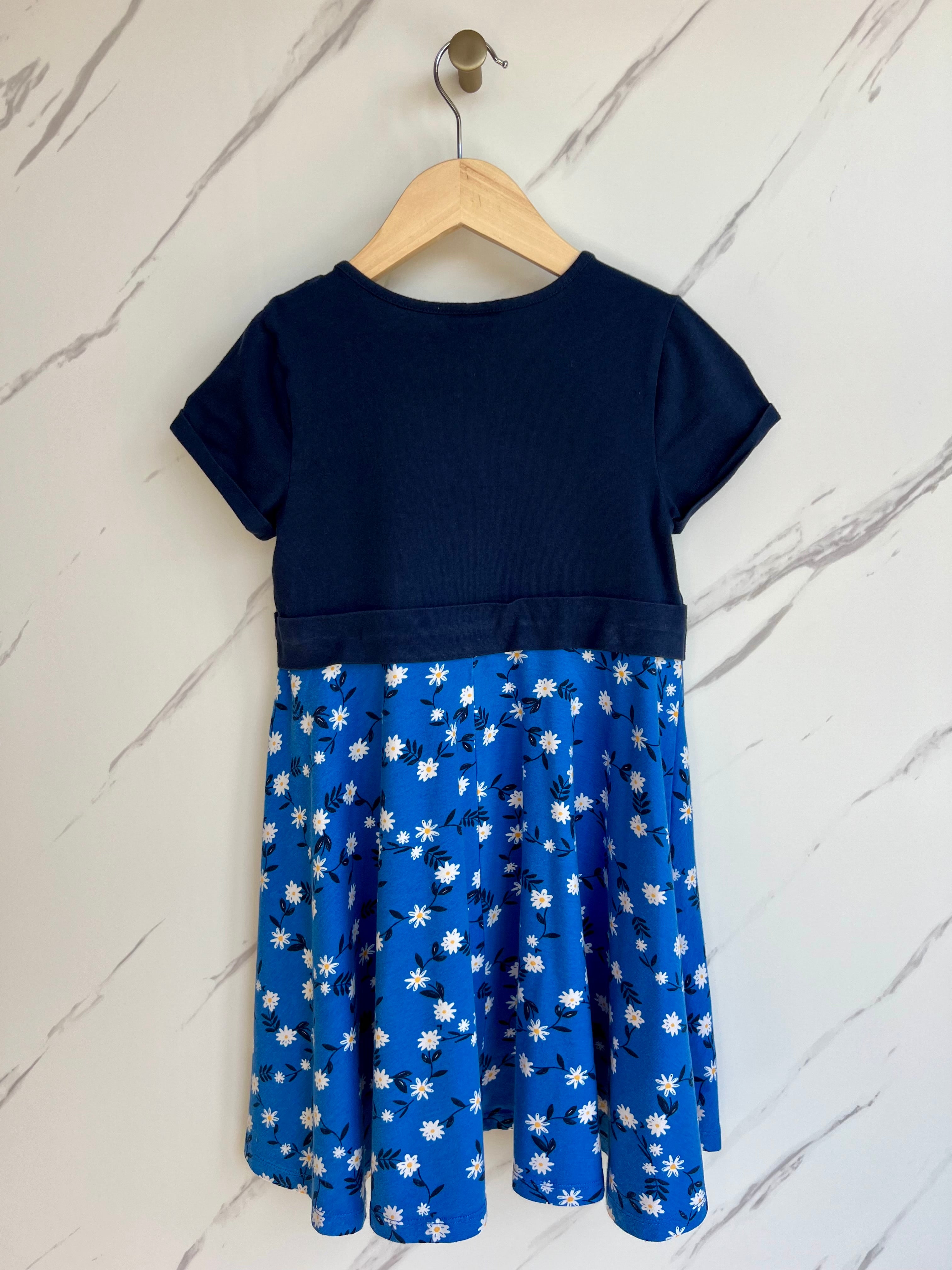 Frugi Navy Daisies Organic Cotton Dress Age 6-7 Years