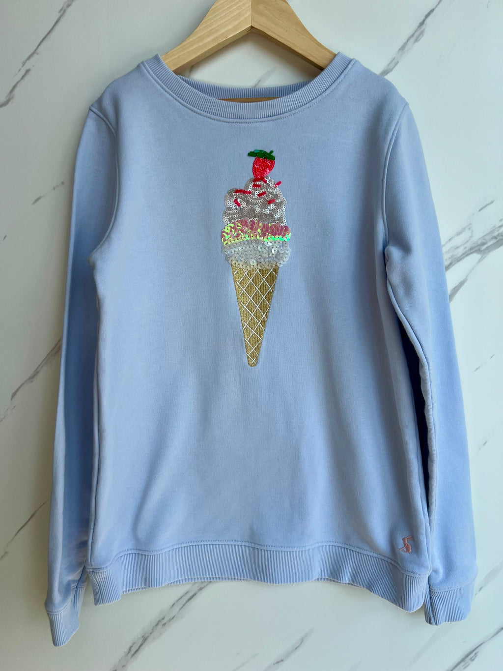 Joules Pale Blue Ice Cream Cone Sweatshirt Age 11-12 Years