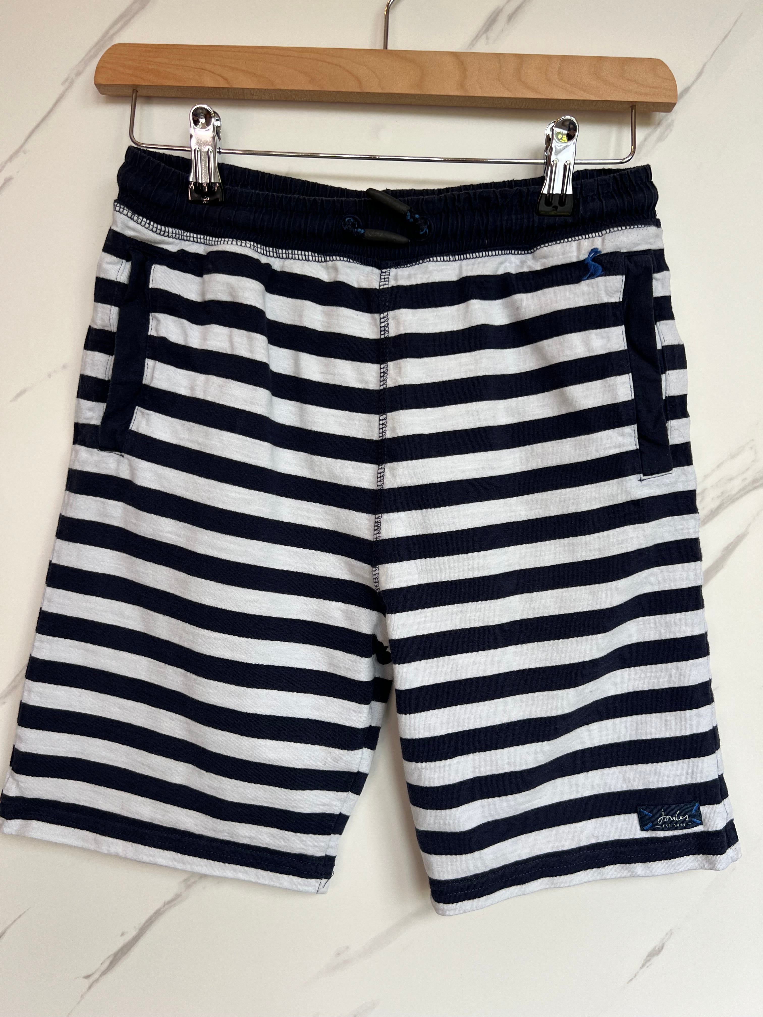 Joules Navy & White Striped Shorts Age 12 Years