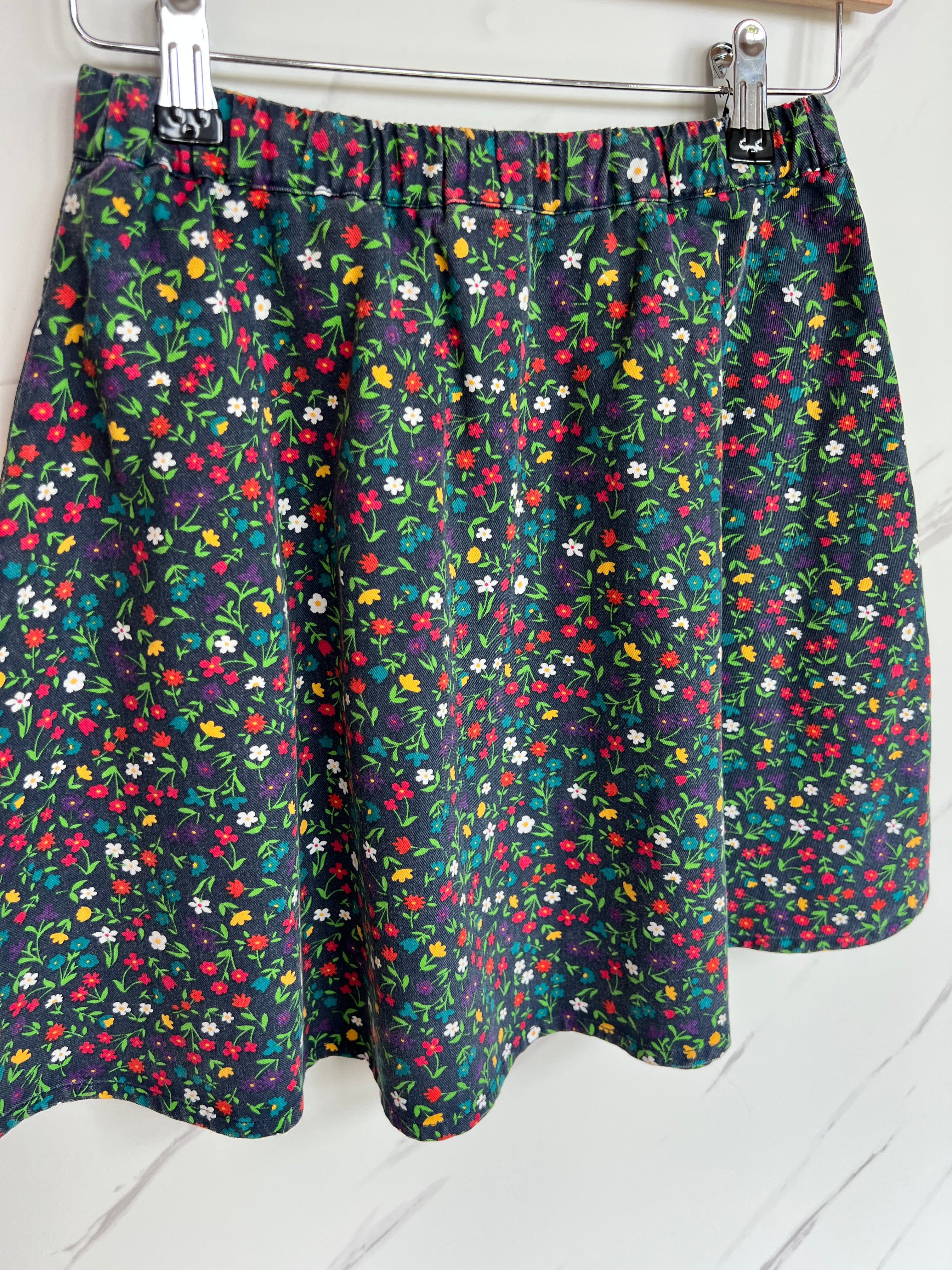 Frugi Navy Floral Denim Skirt Age 8-9 Years