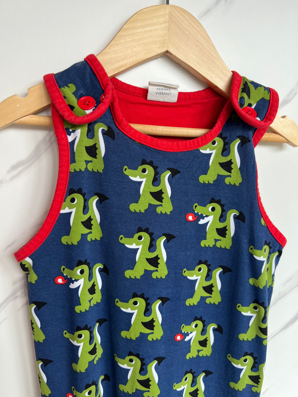 Maxomorra Navy Dragon Dungarees Age 2-3 Years