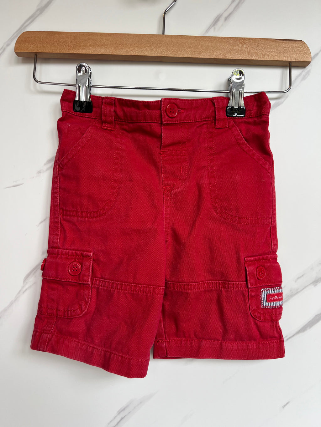 JoJo Maman Bebe Red Cargo Shorts Age 18-24 Months