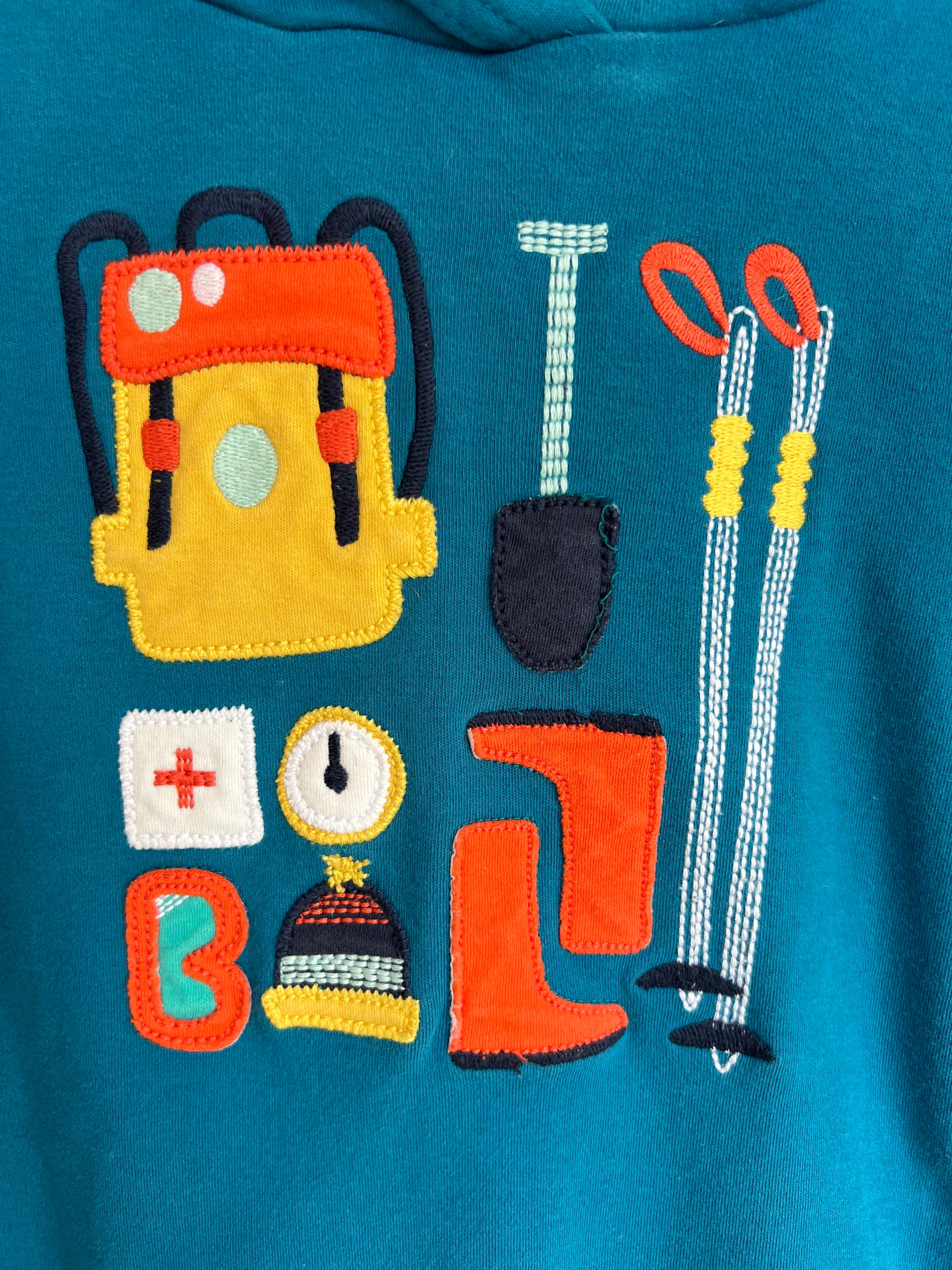 Frugi Blue Explorers Hooded Sweatshirt Age 18-24 Months