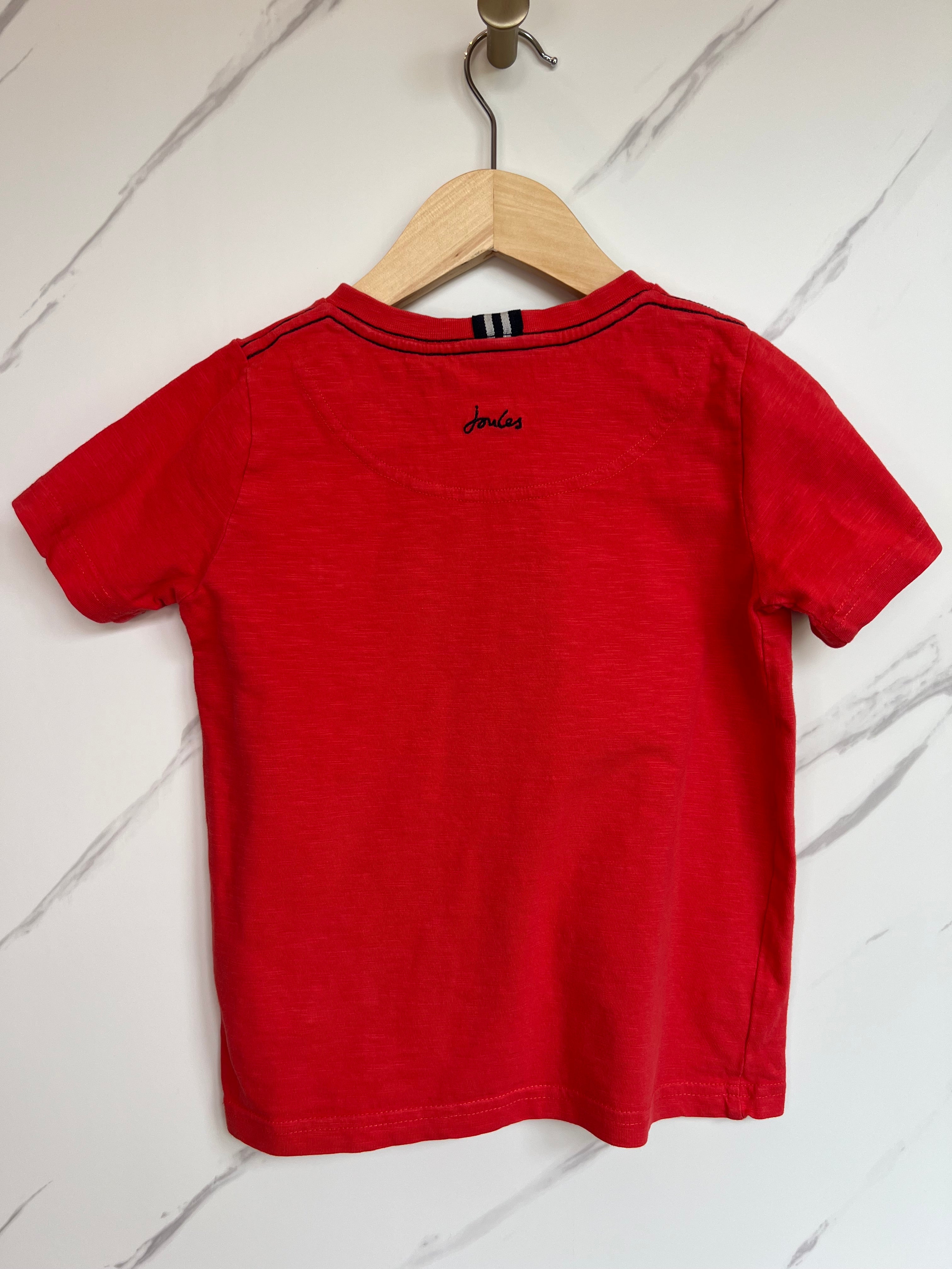 Joules Plain Red T-Shirt Age 7 Years