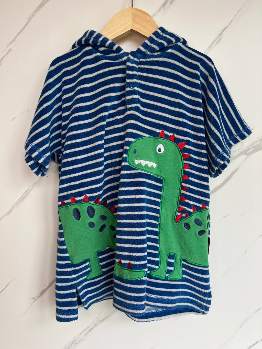 JoJo Maman Bebe Blue & White Striped Beach Cover-Up Age 4-5 Years