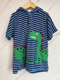 JoJo Maman Bebe Blue & White Striped Beach Cover-Up Age 4-5 Years