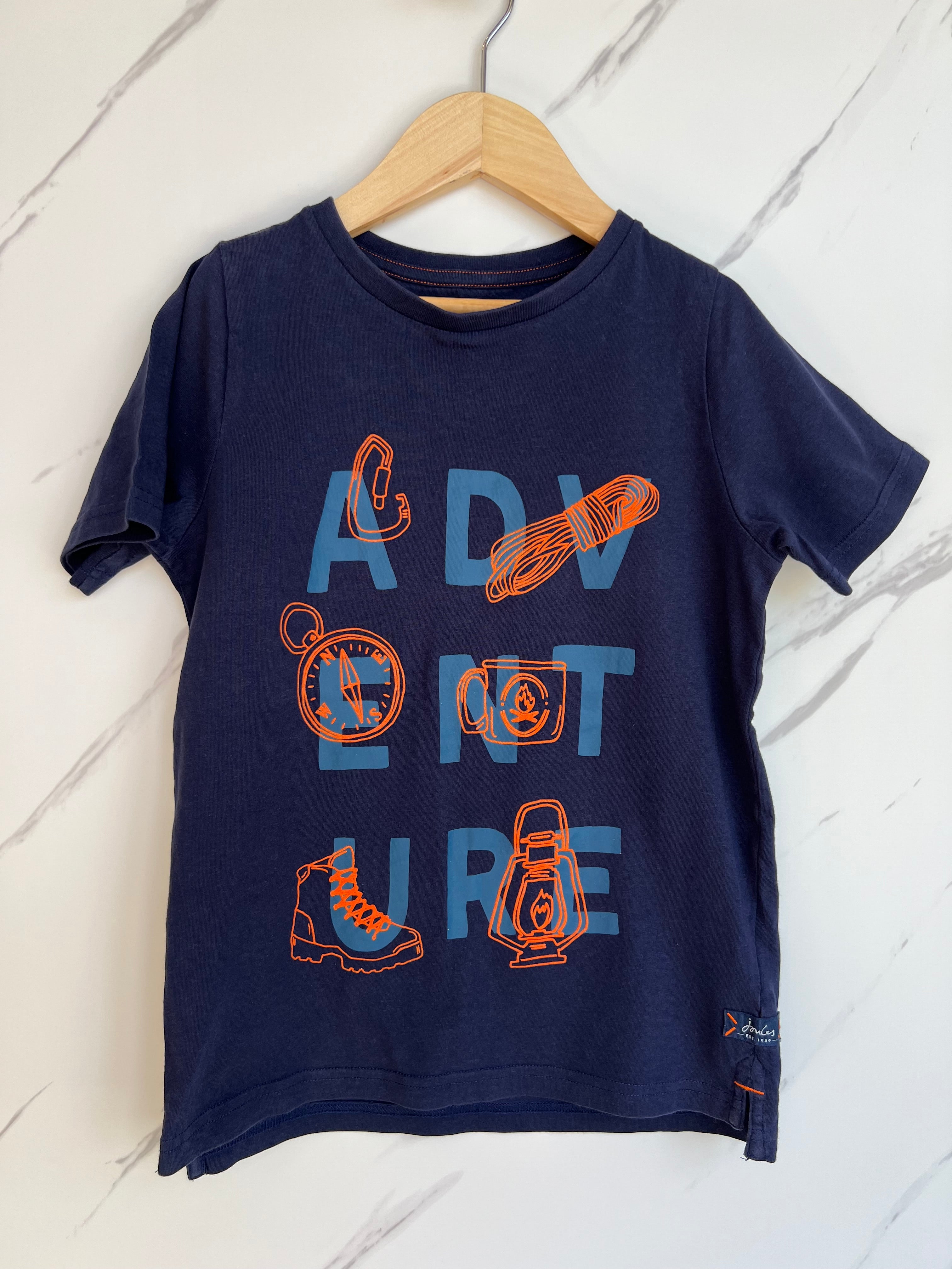 Joules Navy "ADVENTURE" T-Shirt Age 9 Years