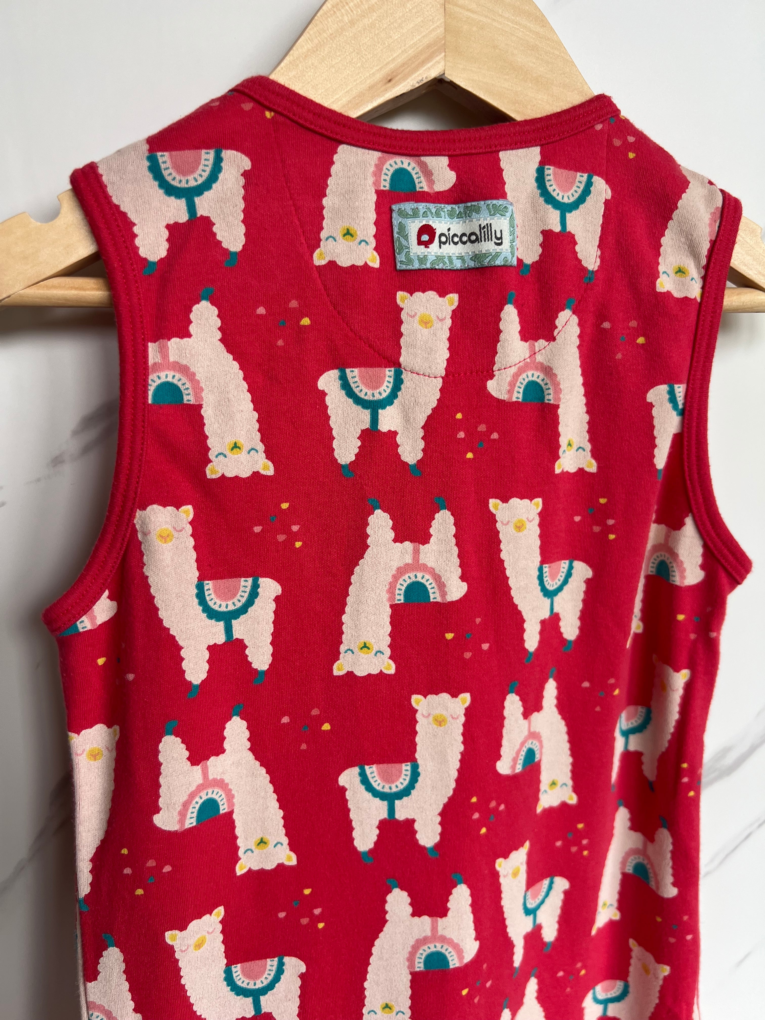 Piccalilly Pink Llama Dungarees Age 2-3 Years