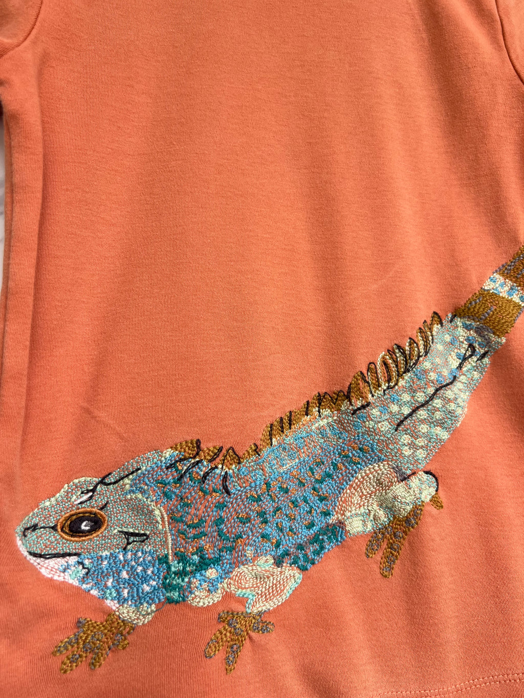 Frugi Orange Iguana T-Shirt Age 6-7 Years