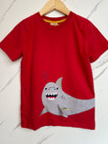 Frugi Red Shark T-Shirt Age 8-9 Years
