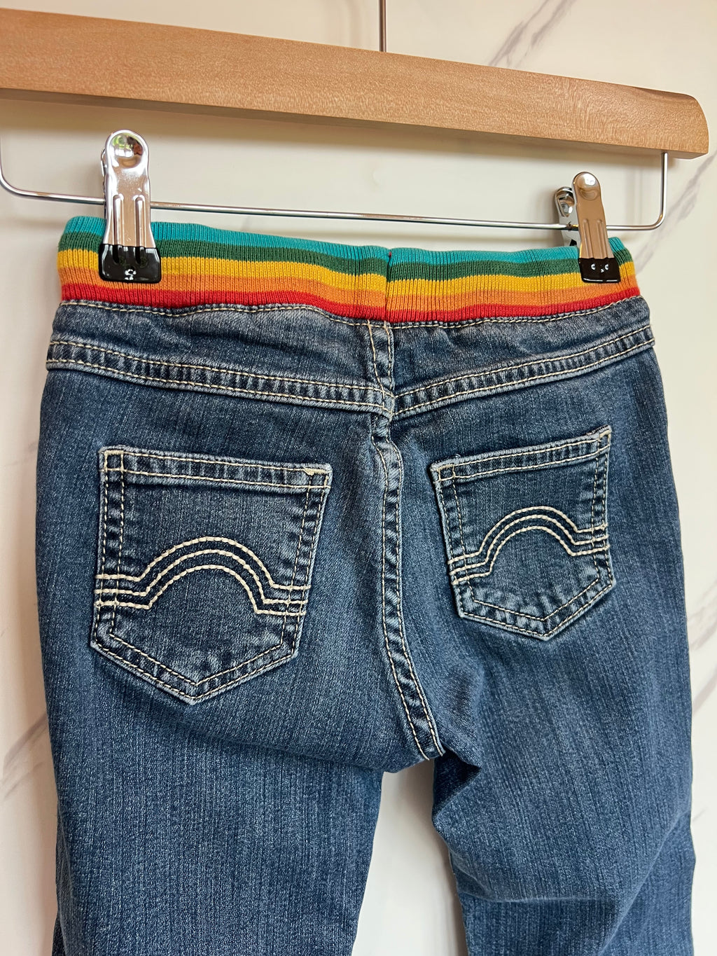 Frugi Jeans With Rainbow Band Age 4-5 Years