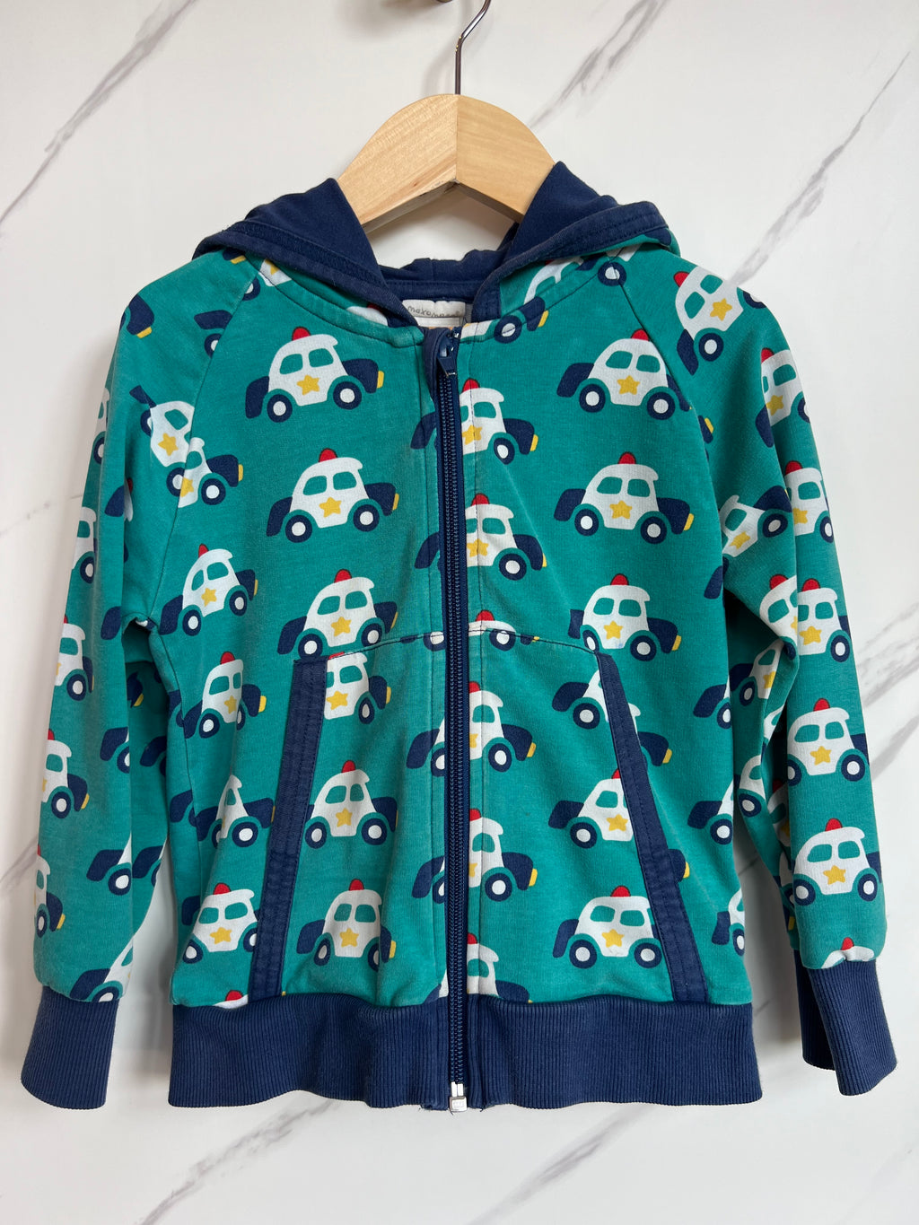 Maxomorra Police Car Zip Up Hoodie Age 2-3 Years