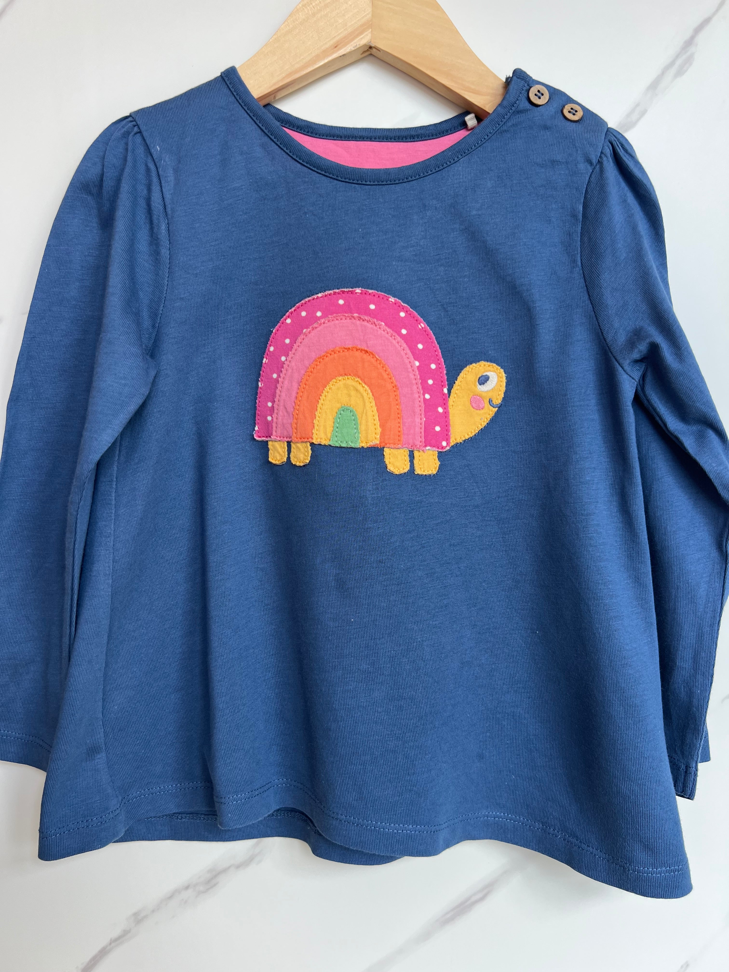 Kite Navy Rainbow Turtle Long-Sleeved Top Age 3 Years